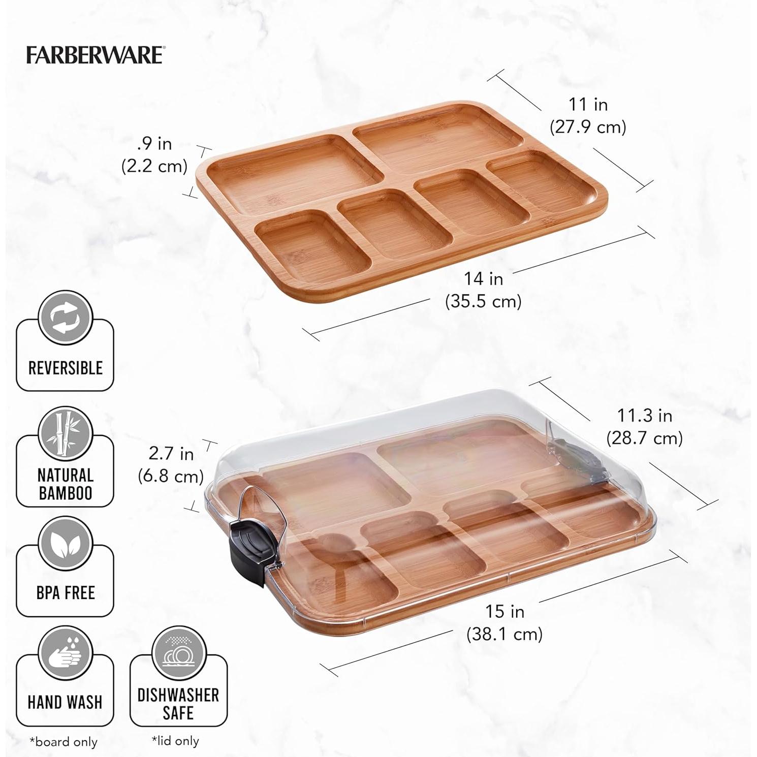 Tabla de Cortar Farberware Build-a-Board 11x14 cm 6 Compartimentos