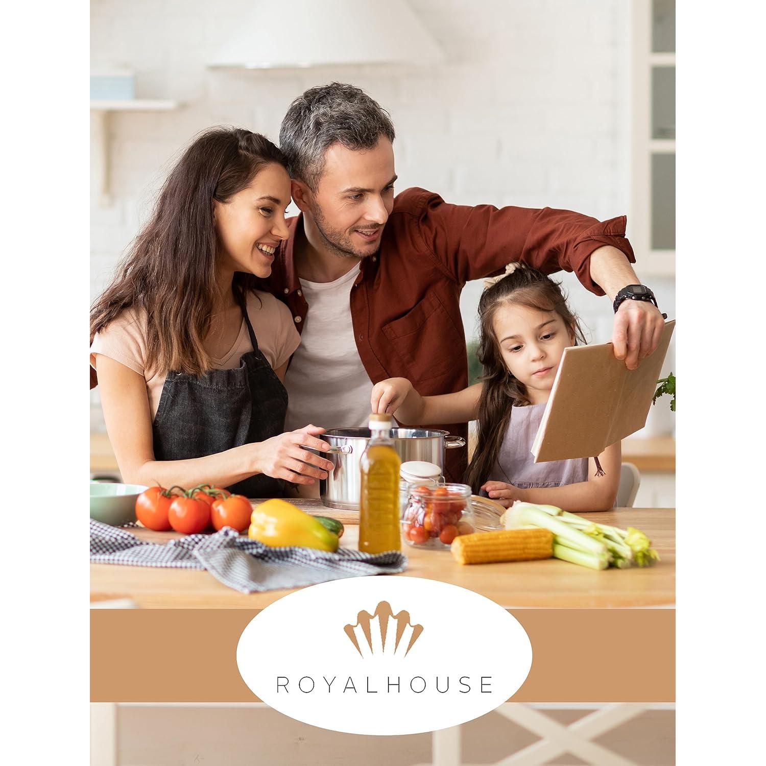 Tablero de Queso Redondo de Bambú RoyalHouse con 4 Cuchillos