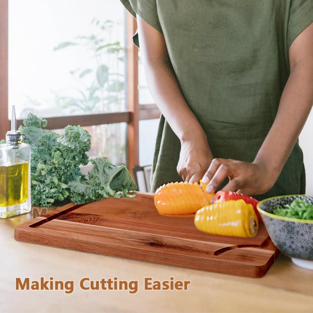 Juego de 3 Tableros de Corte de Madera AIDEA - Acacia con Canal Profundo