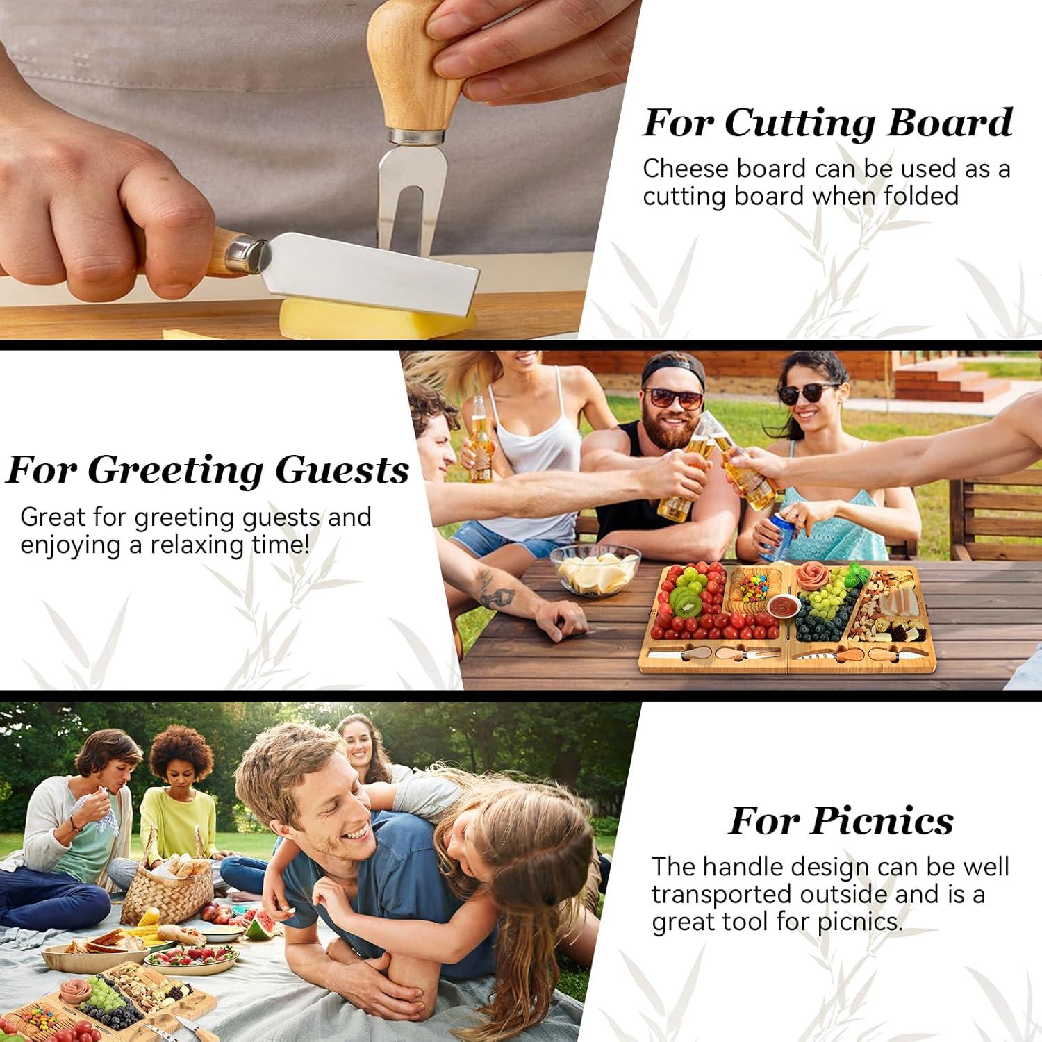 Tabla de Charcutería de Bambú Plegable UTCG 57.9x29 cm