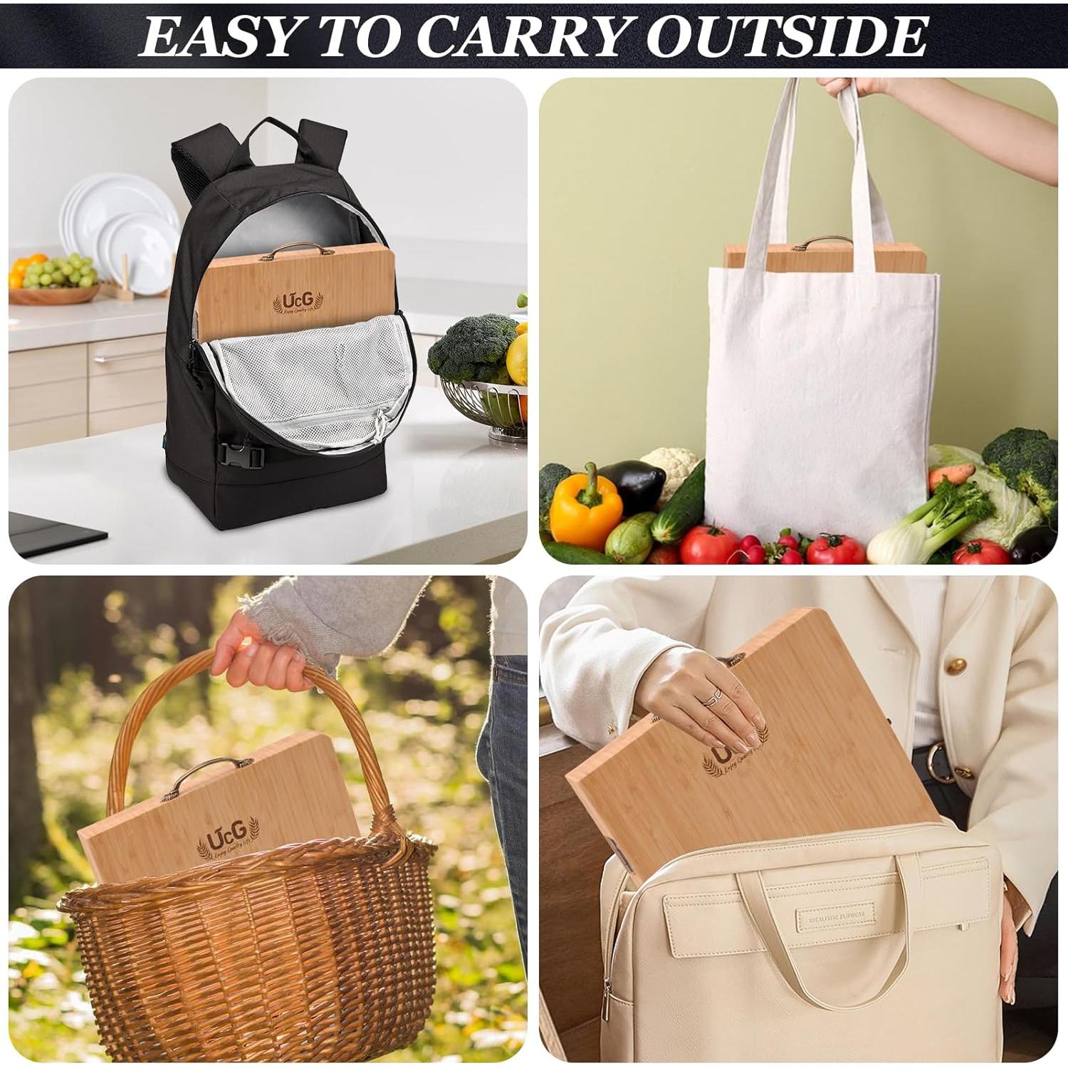 Tabla de Charcutería de Bambú Plegable UTCG 57.9x29 cm