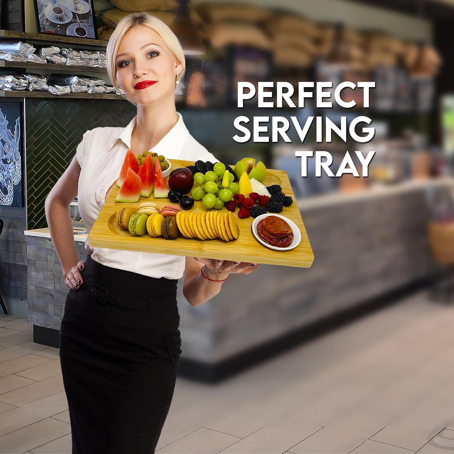 Tabla de Queso de Bambú PandPal 38x28 cm con Cuchillos