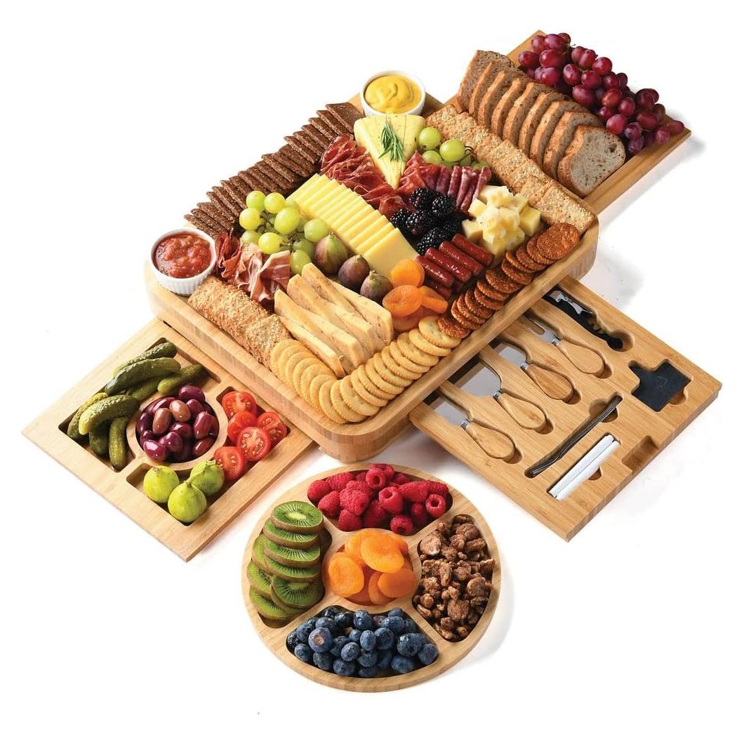 Juego de Tablas de Charcutería Bambú HOME IT 19 Piezas