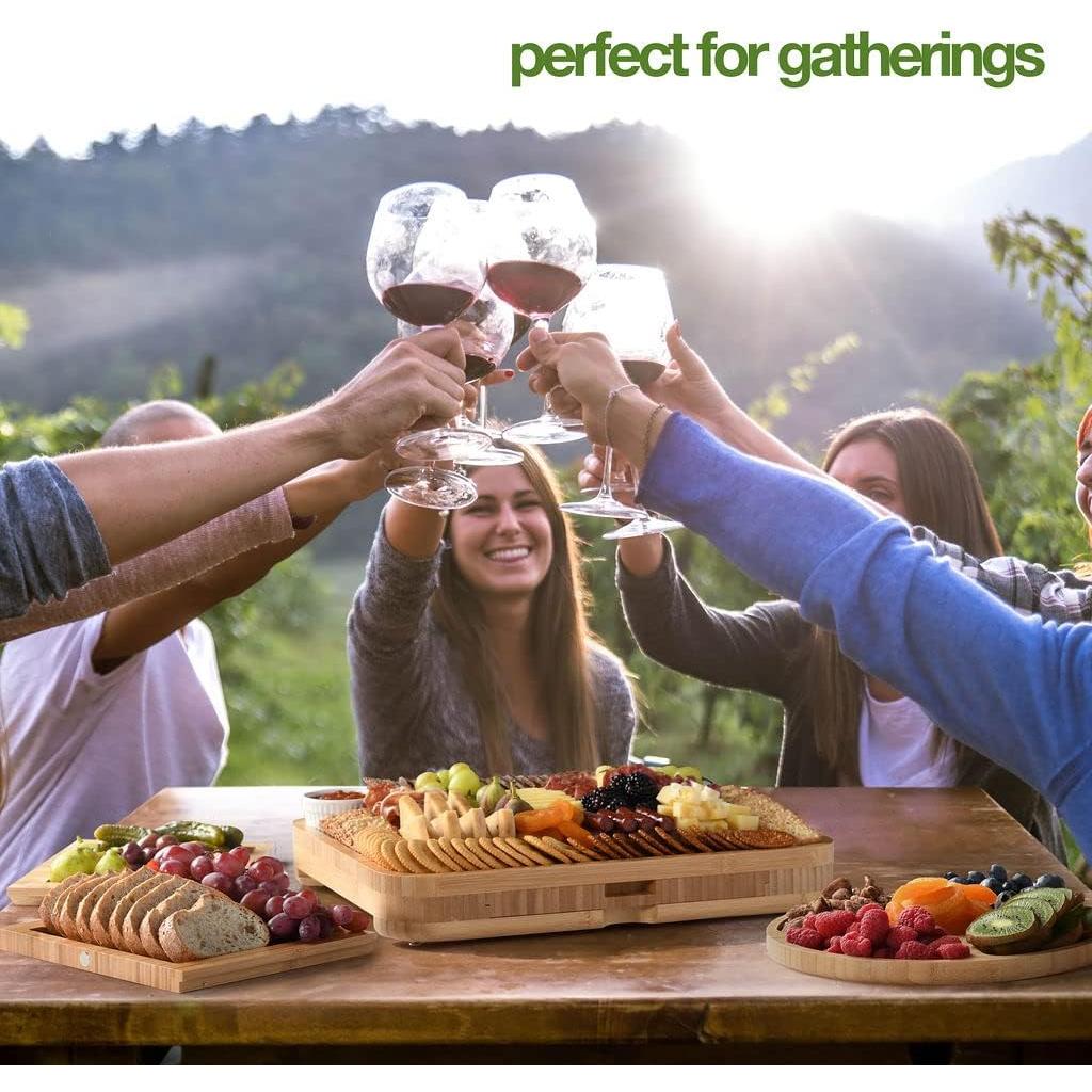 Juego de Tablas de Charcutería Bambú HOME IT 19 Piezas