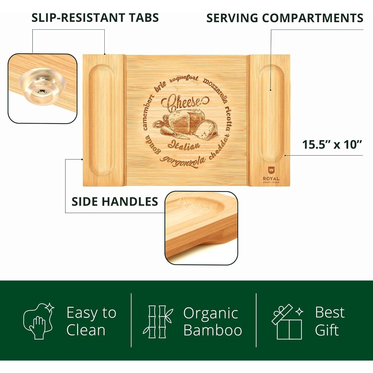 Tabla de Charcutería Royal Craft Wood 45.7x30.5cm Bambú