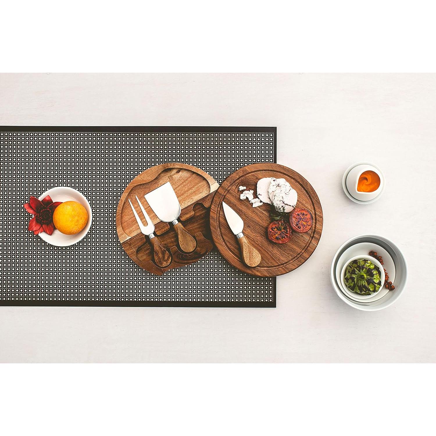 Tabla de Queso Brie Acacia Picnic Time 19 cm con Cuchillos