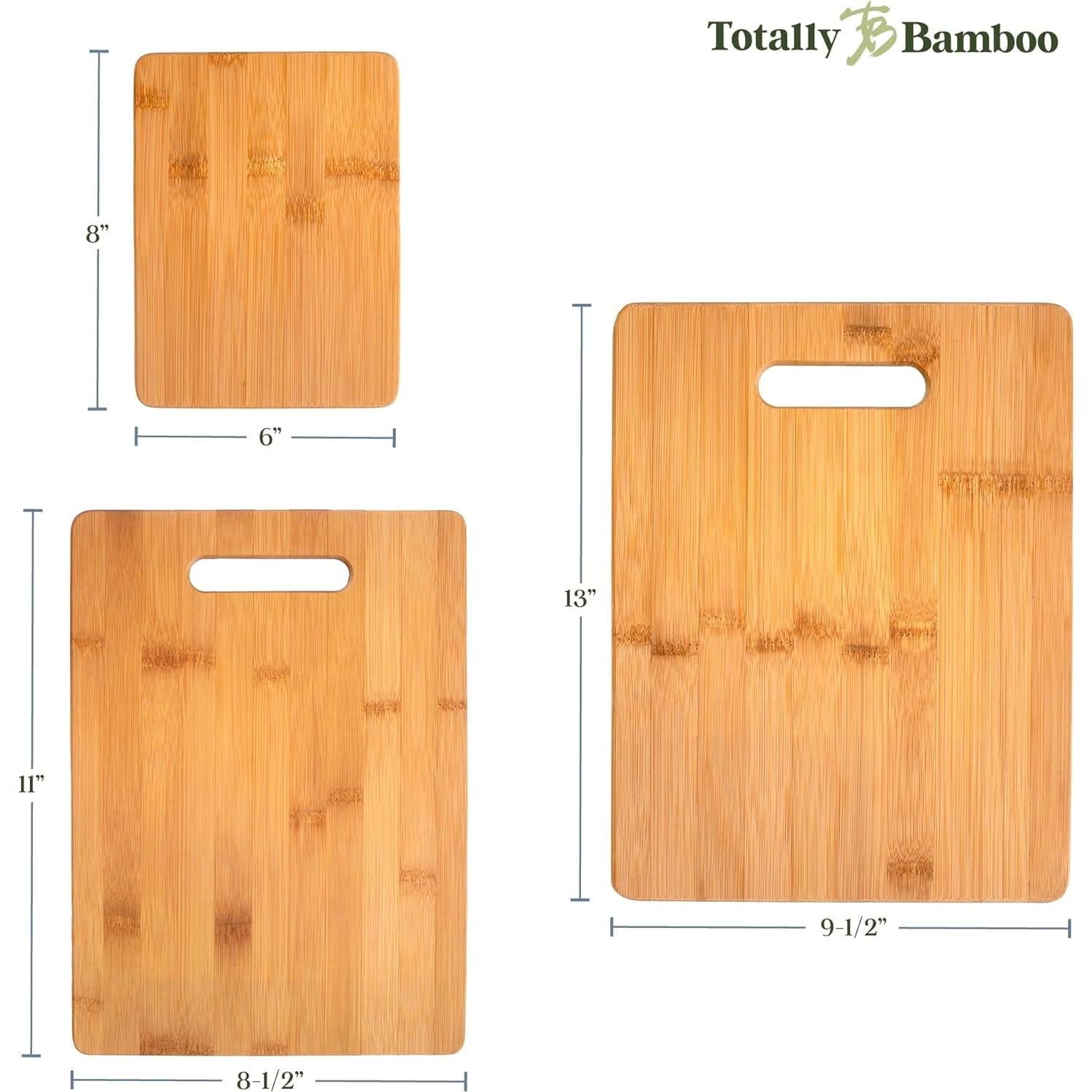 Juego de 3 Tablas de Cortar de Bambú Totally Bamboo