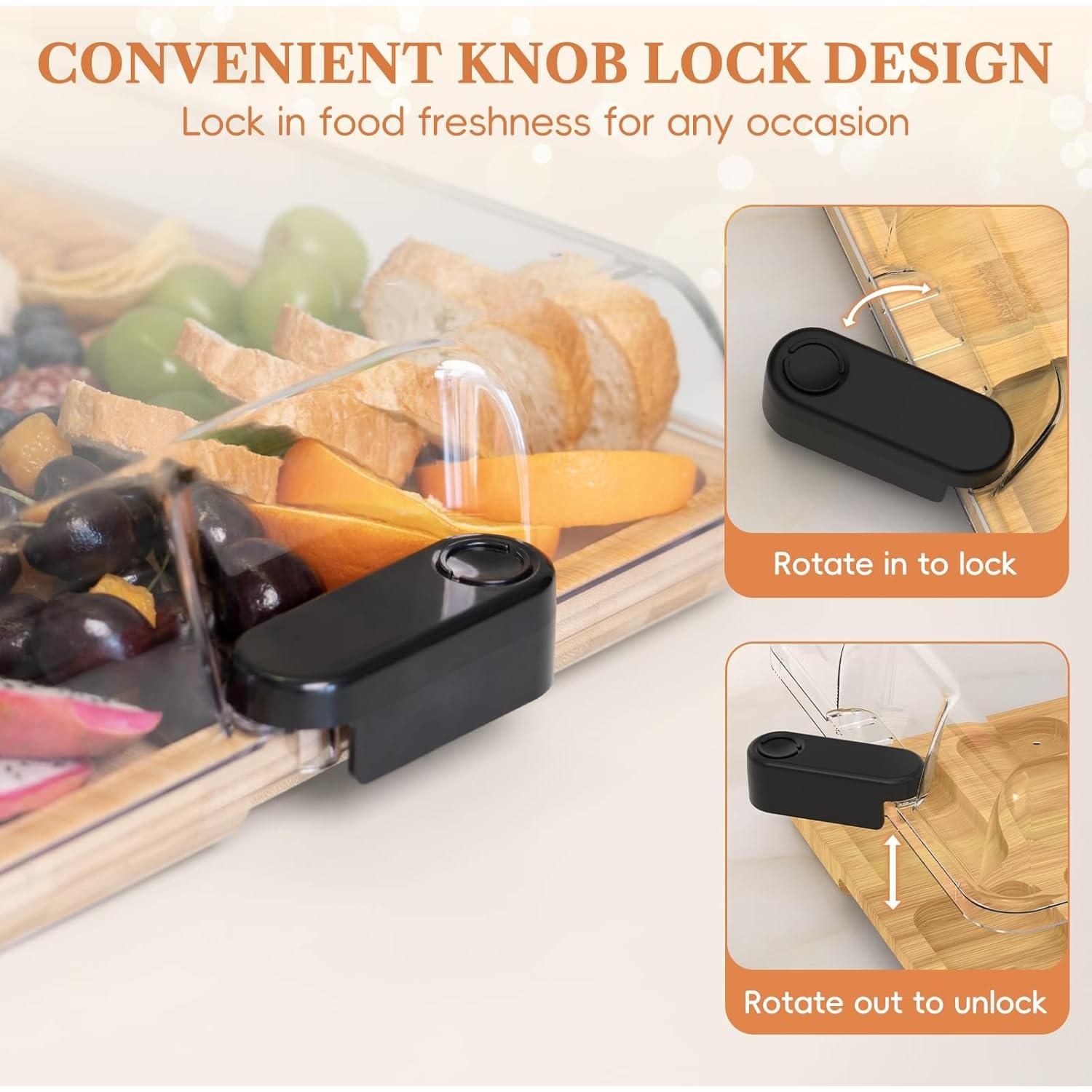 Tabla de Charcutería 2 en 1 Tonsrest 39.88x32cm Bambú