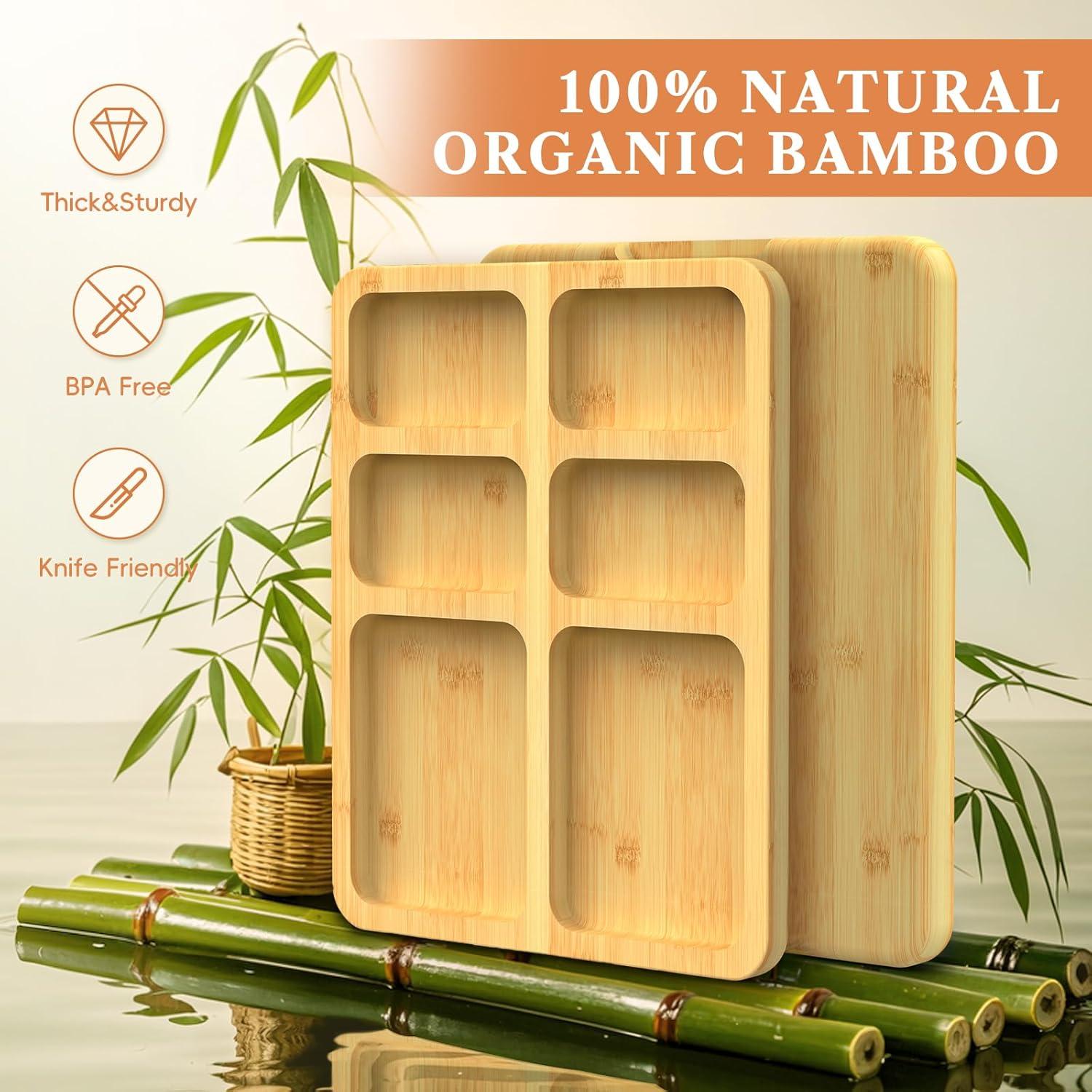 Tabla de Charcutería 2 en 1 Tonsrest 39.88x32cm Bambú