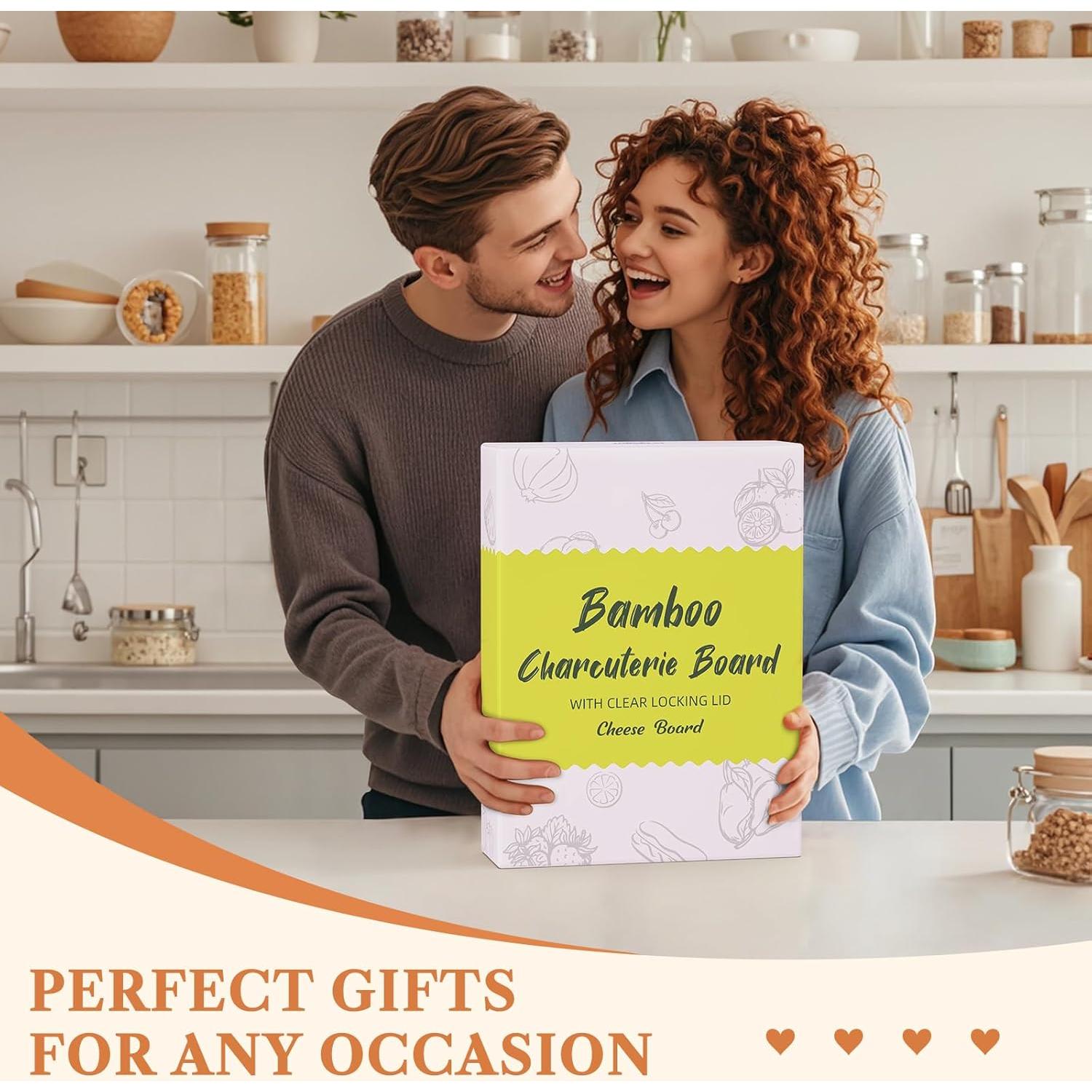 Tabla de Charcutería 2 en 1 Tonsrest 39.88x32cm Bambú