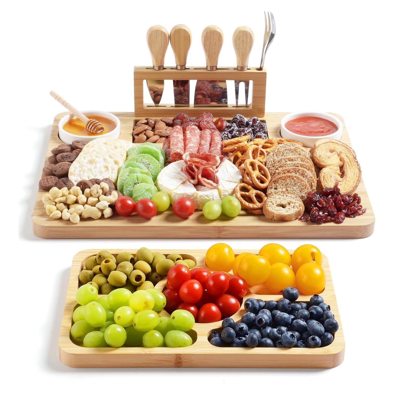 Tabla de Charcutería ROCIRLAB de Bambú 58x28 cm con Cuchillos