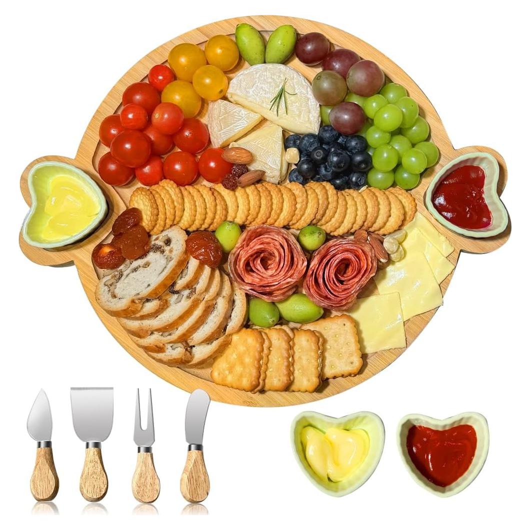 Tabla de Charcutería Hongsane Redonda de Bambú 38,86 cm
