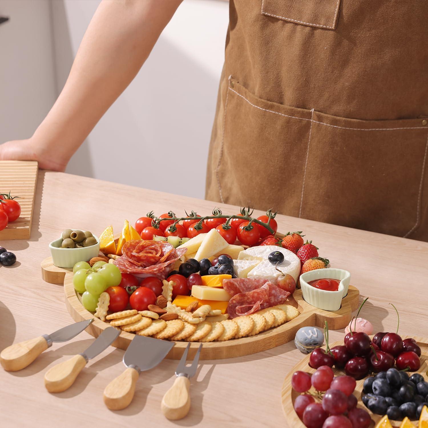 Tabla de Charcutería Hongsane Redonda de Bambú 38,86 cm