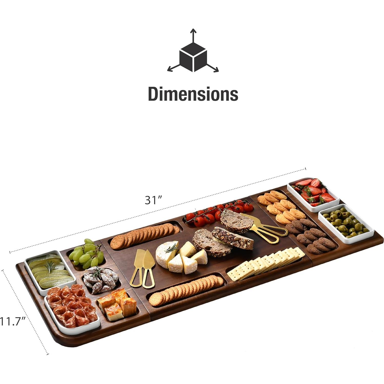 Tabla de Charcutería Shanik 78,74 cm Doble Cara Madera Acacia