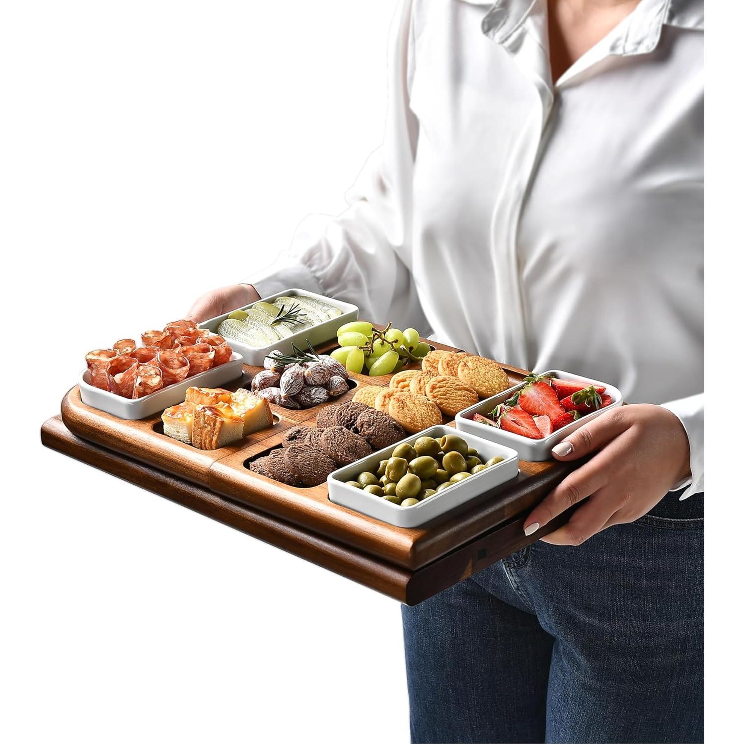 Tabla de Charcutería Shanik 78,74 cm Doble Cara Madera Acacia