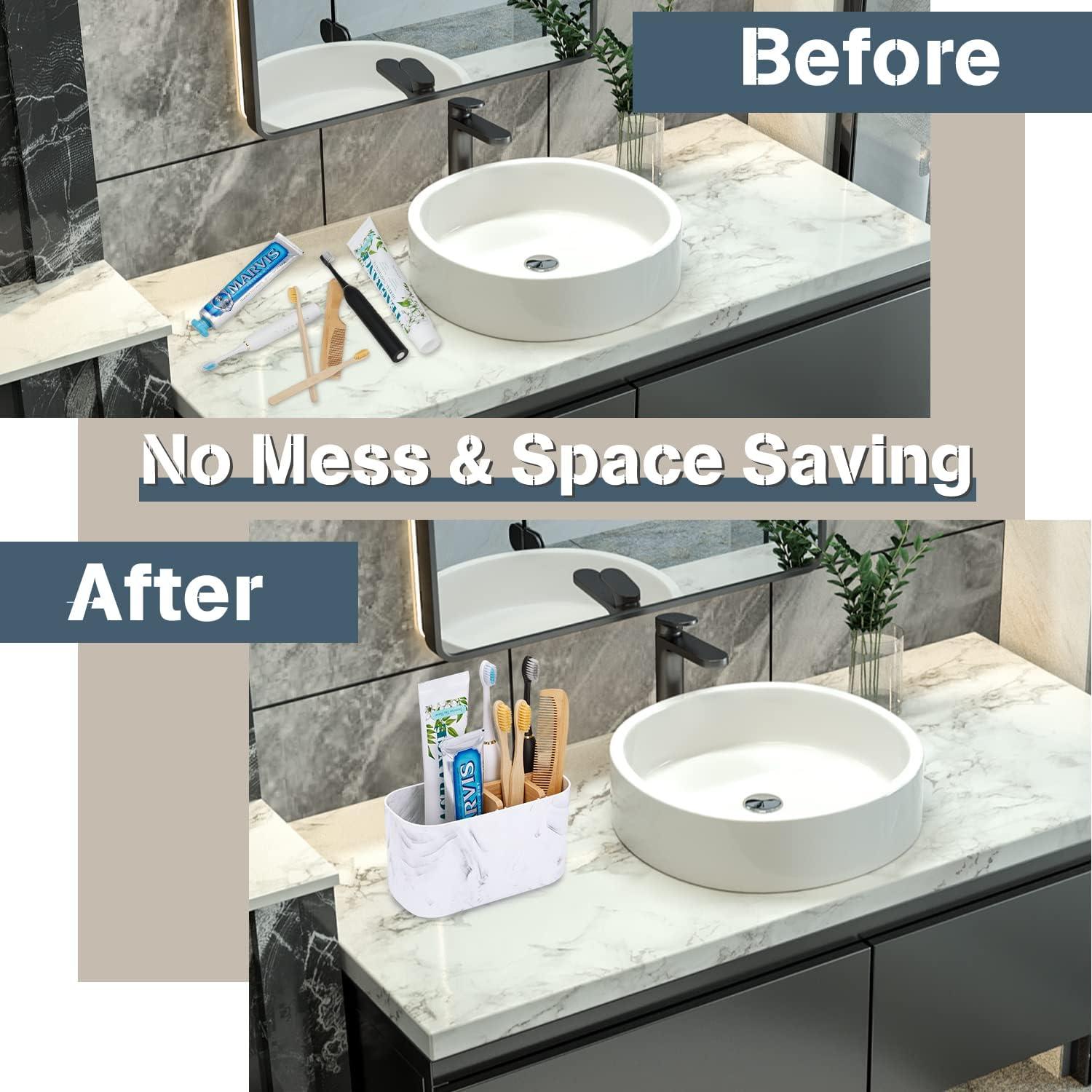 Soporte para cepillos de dientes GFWARE de mármol 5 ranuras