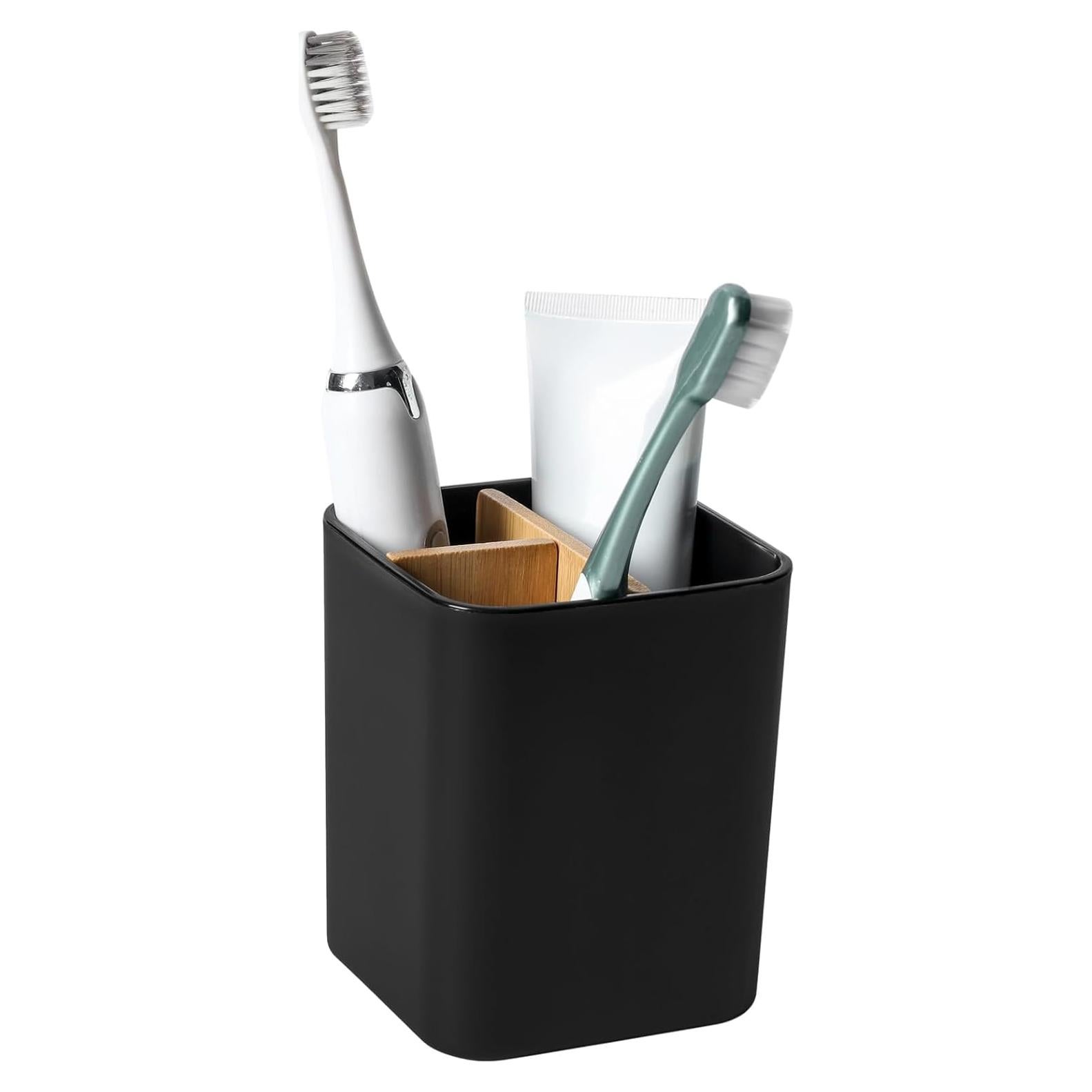 Soporte de Cepillos de Dientes Heagoale 3 Ranuras Negro