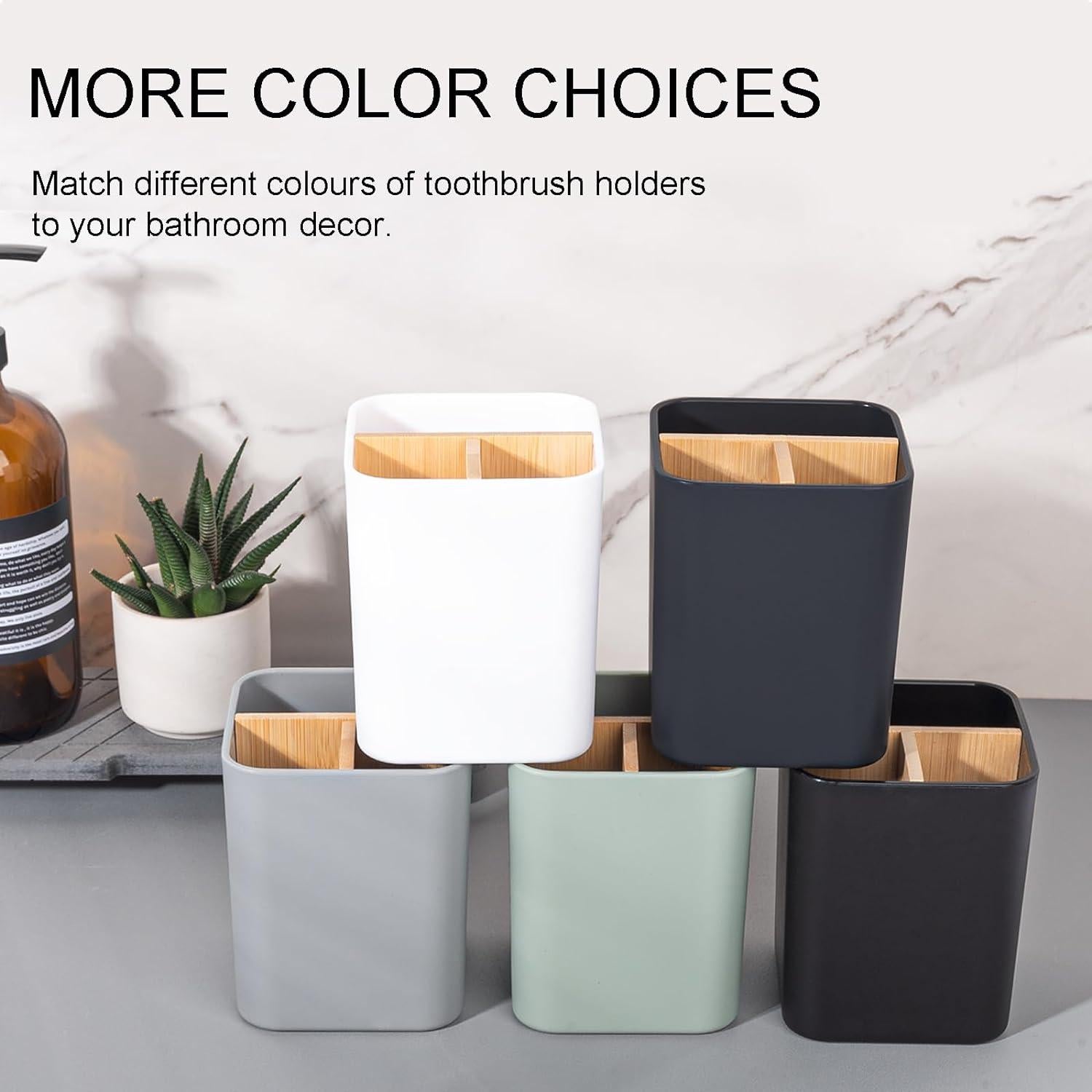 Soporte de Cepillos de Dientes Heagoale 3 Ranuras Negro