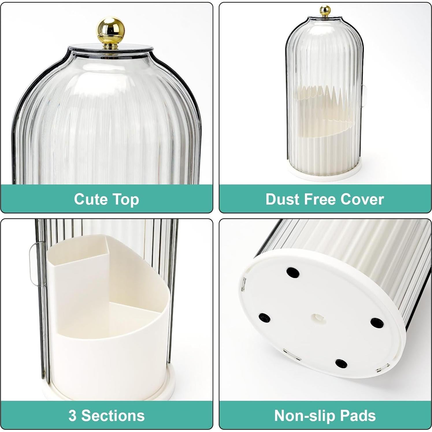 Soporte para Cepillos de Dientes QIYVLOS 3 Ranuras Blanco