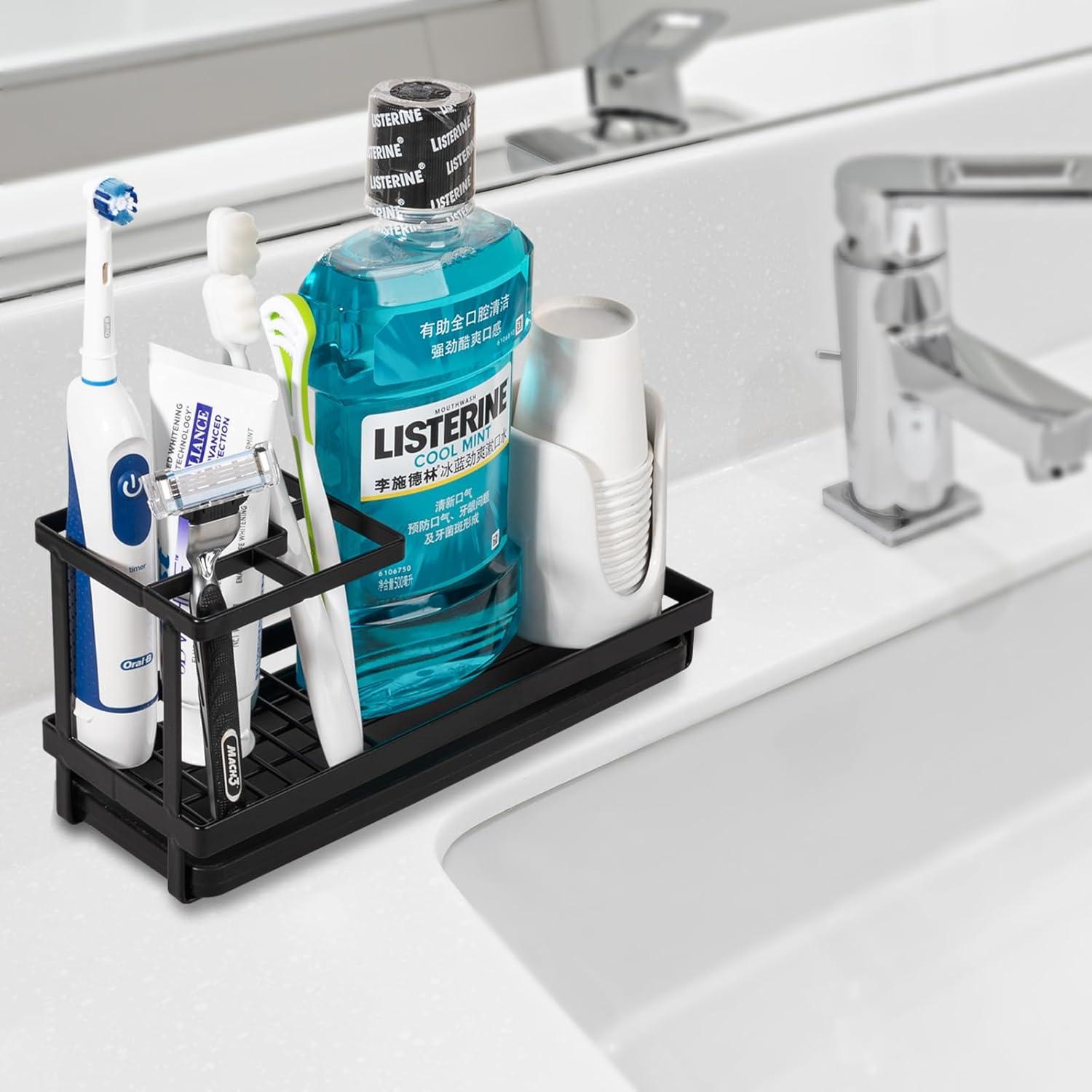 Soporte para Cepillos de Dientes Heagoale Negro Mate 4 Compartimentos