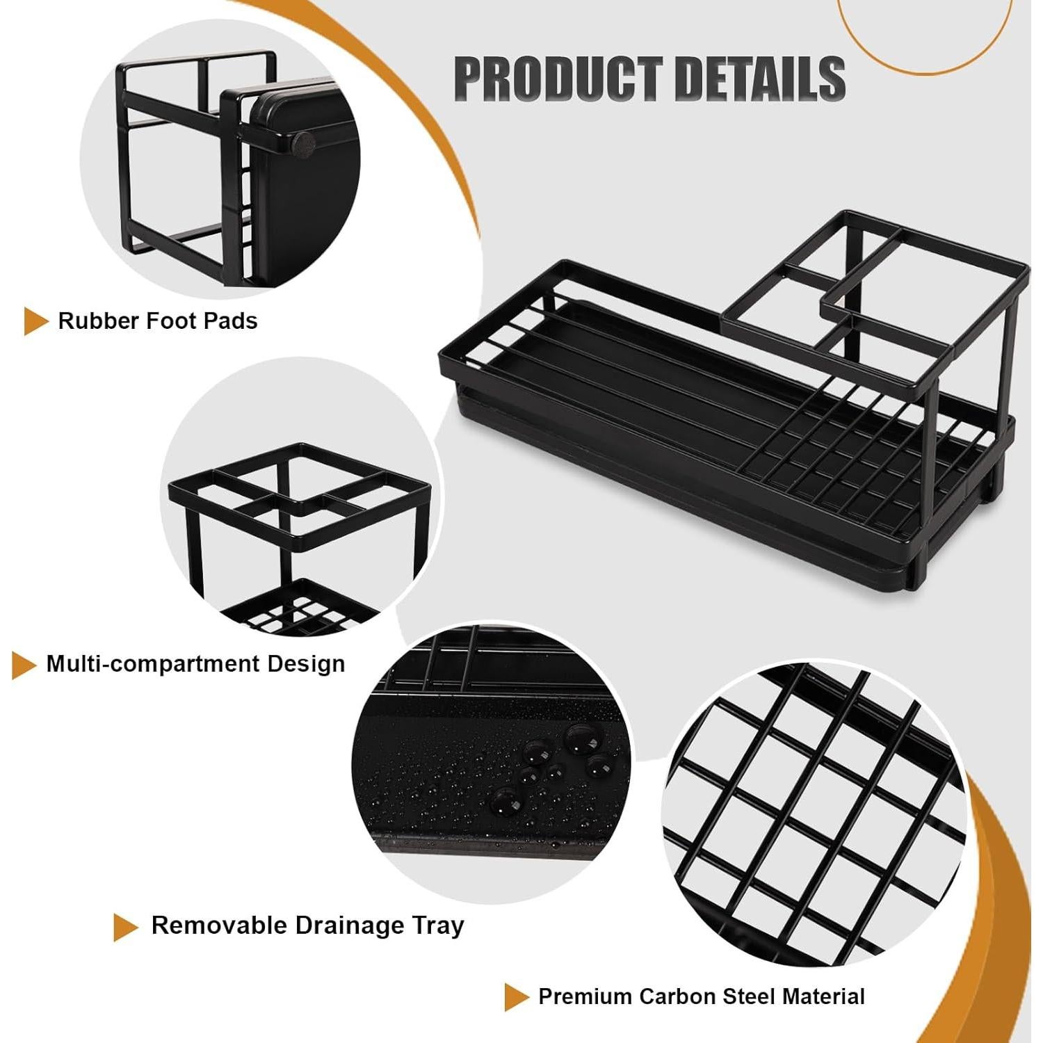 Soporte para Cepillos de Dientes Heagoale Negro Mate 4 Compartimentos