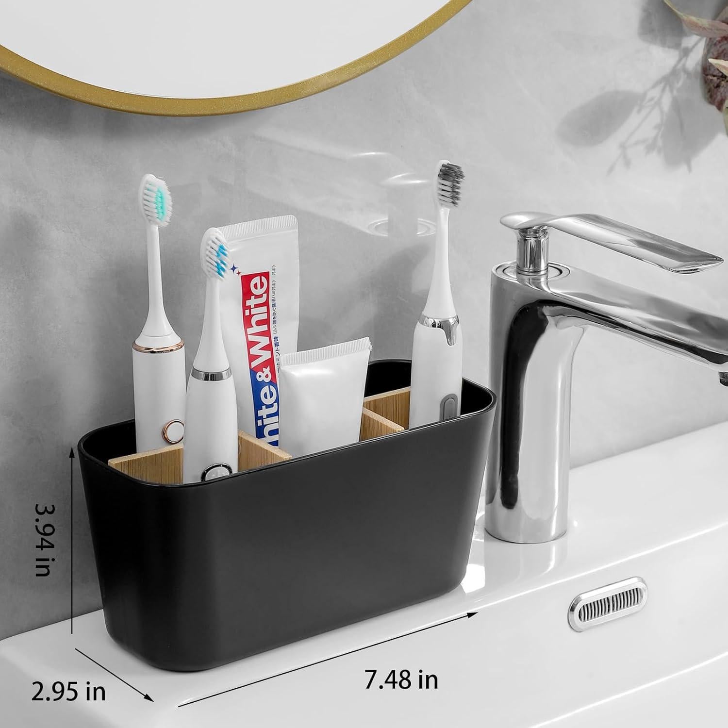 Soporte para Cepillos de Dientes Heagoale Negro 5 Compartimentos
