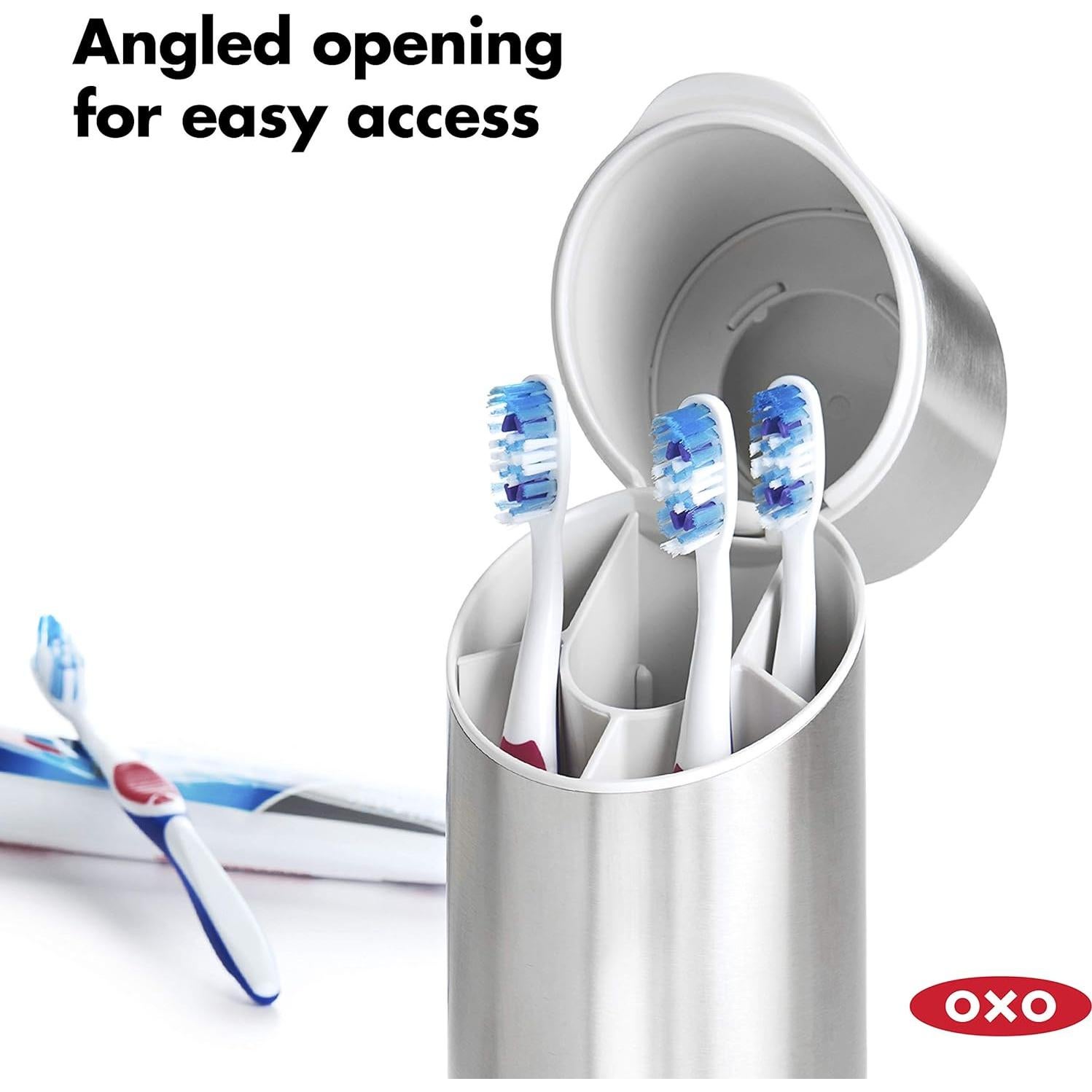 Organizador de Cepillos de Dientes OXO Good Grips Acero Inoxidable