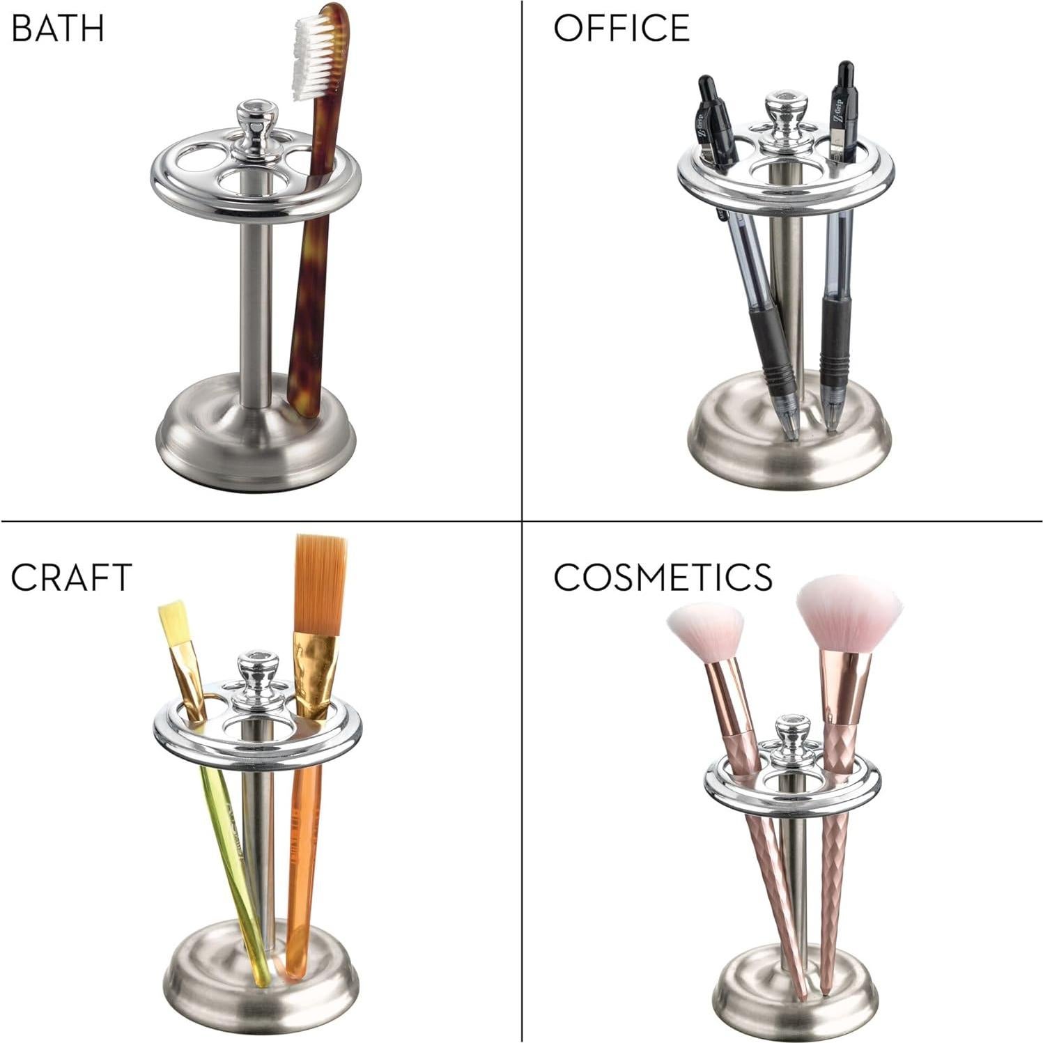 Soporte para Cepillos de Dientes iDesign Acero 4 Compartimentos