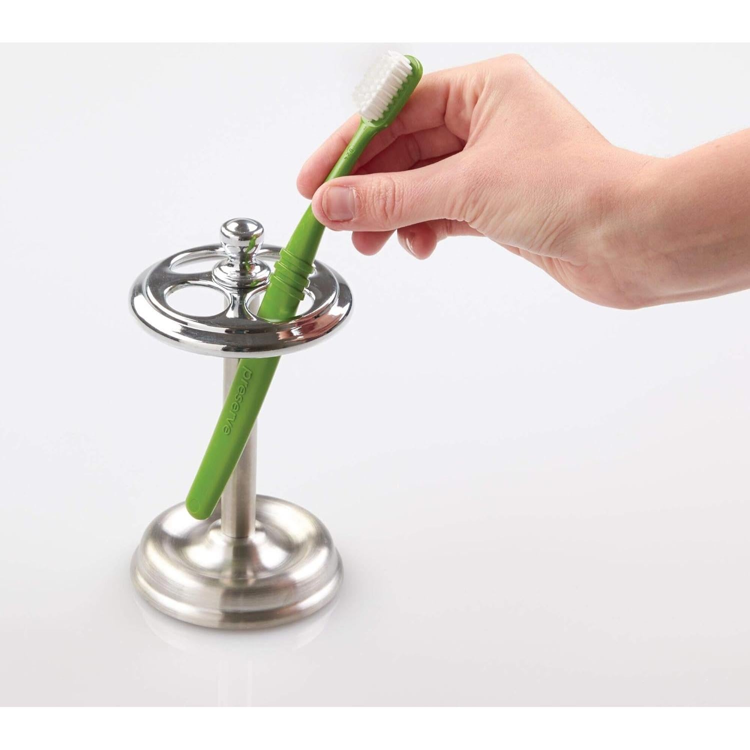 Soporte para Cepillos de Dientes iDesign Acero 4 Compartimentos