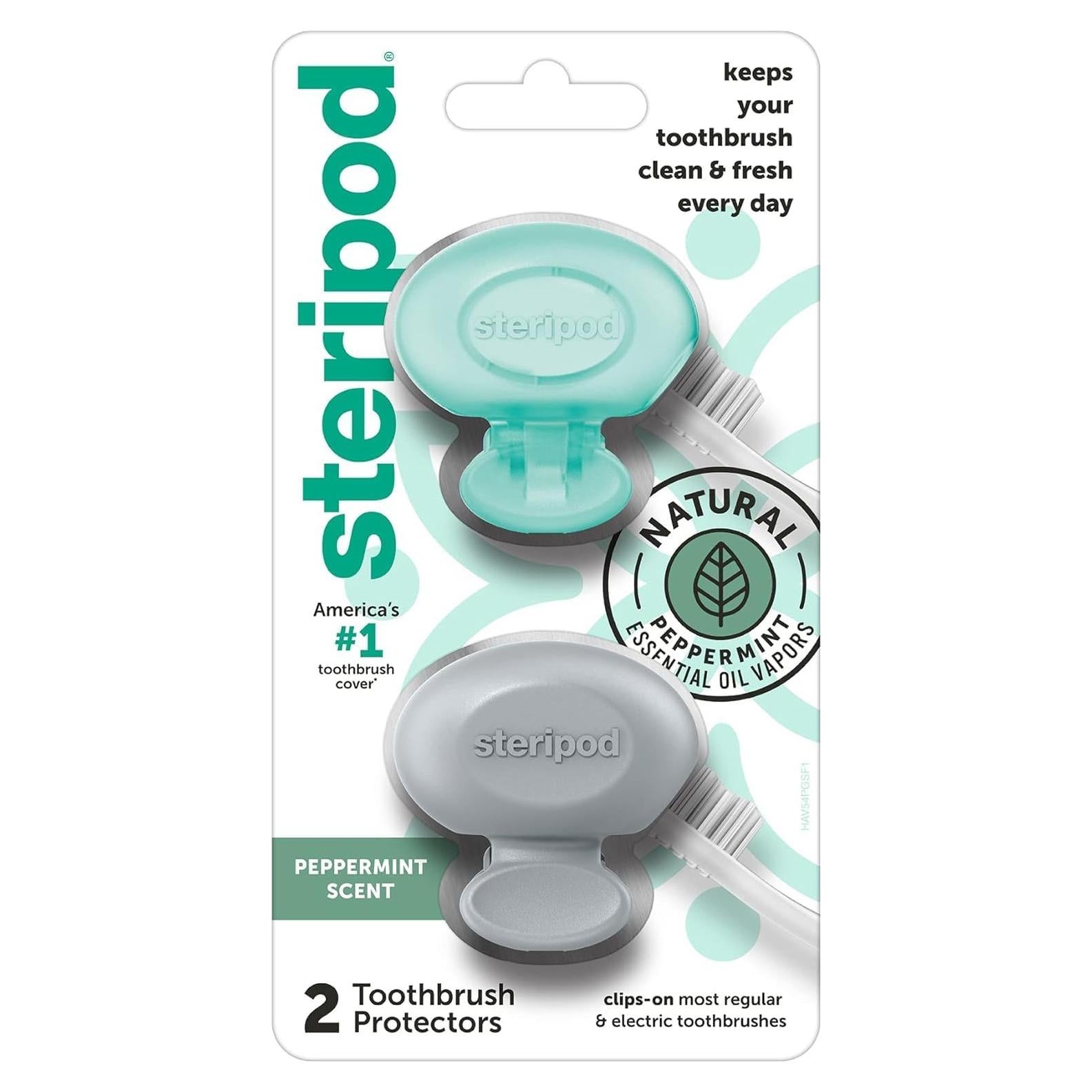 Protector de Cepillo de Dientes Steripod con Menta - 2 Unidades