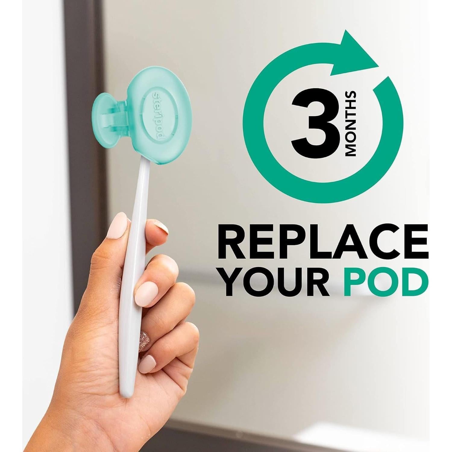 Protector de Cepillo de Dientes Steripod con Menta - 2 Unidades