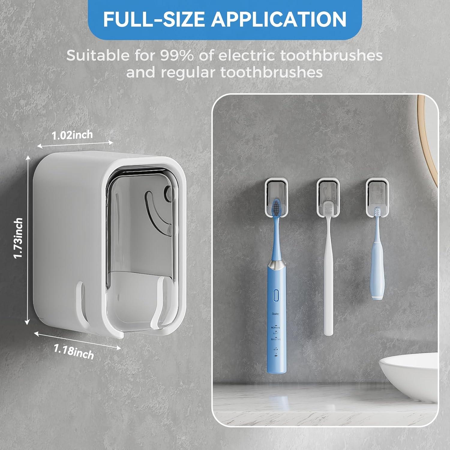 Soporte para Cepillos de Dientes MOPMS Gris 2PCS Montado en Pared