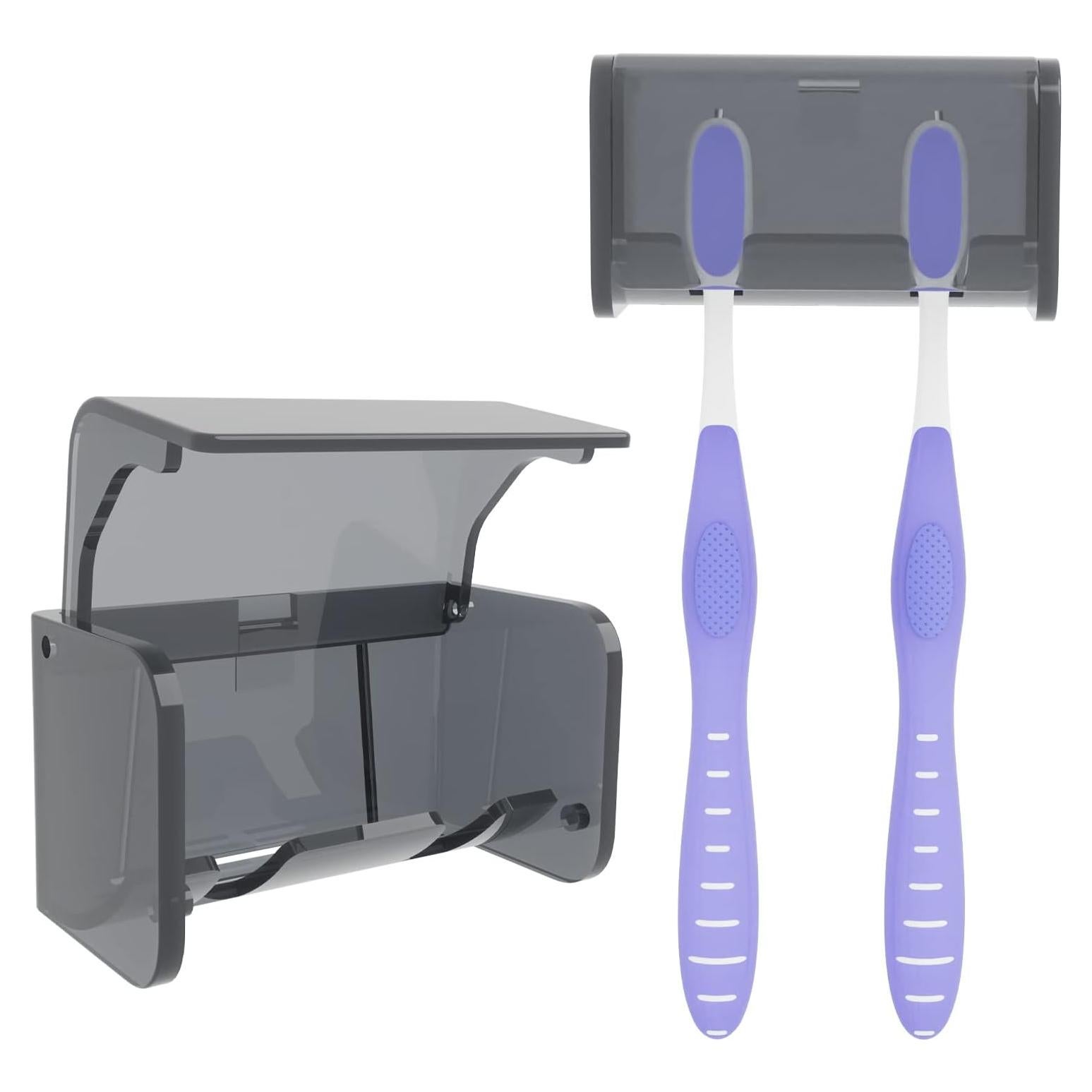 Soporte para Cepillos de Dientes LUEXBOX Gris 2 Compartimentos