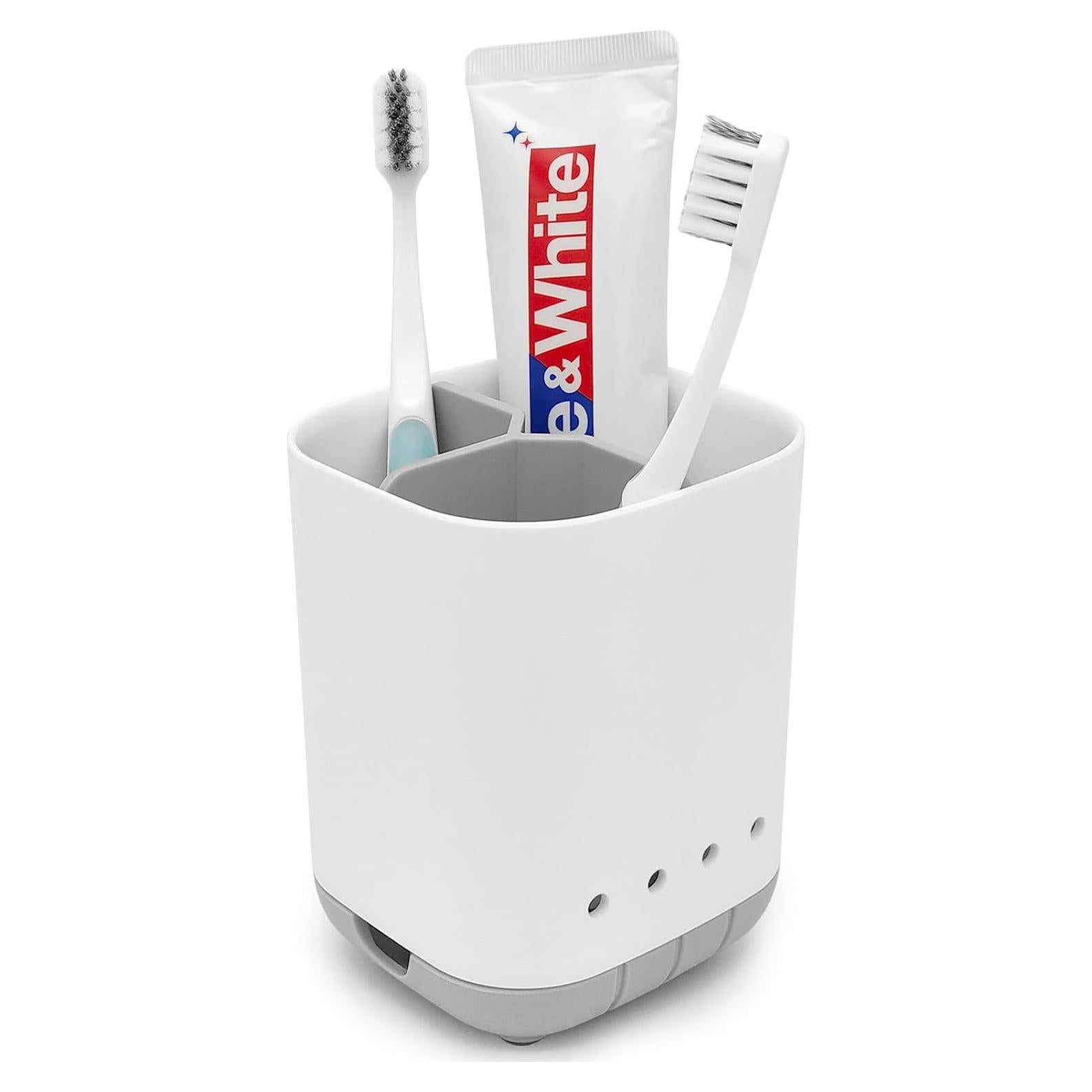 Soporte para Cepillos de Dientes Scartink Gris 3 Compartimentos