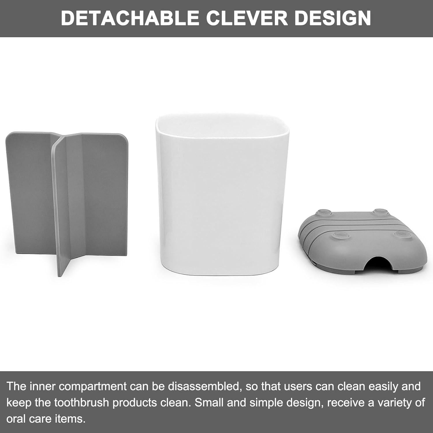 Soporte para Cepillos de Dientes Scartink Gris 3 Compartimentos