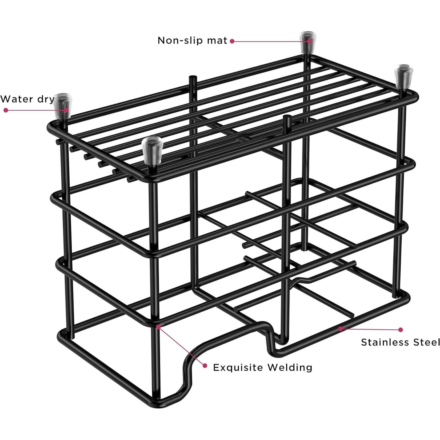 Soporte para Cepillos de Dientes HBlife Acero Inoxidable Negro
