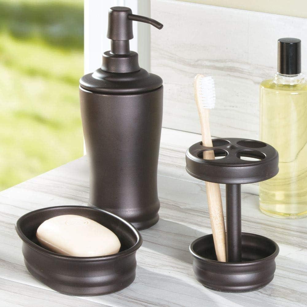 Soporte de Cepillos de Dientes iDesign Olivia Bronce 8,26x8,26x12,7cm