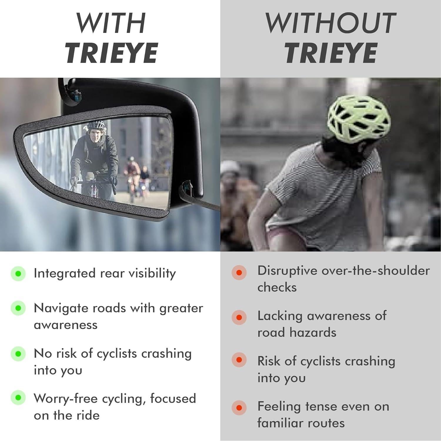 Gafas de Ciclismo TriEye Naranjas con Espejo Retrovisor UV-400