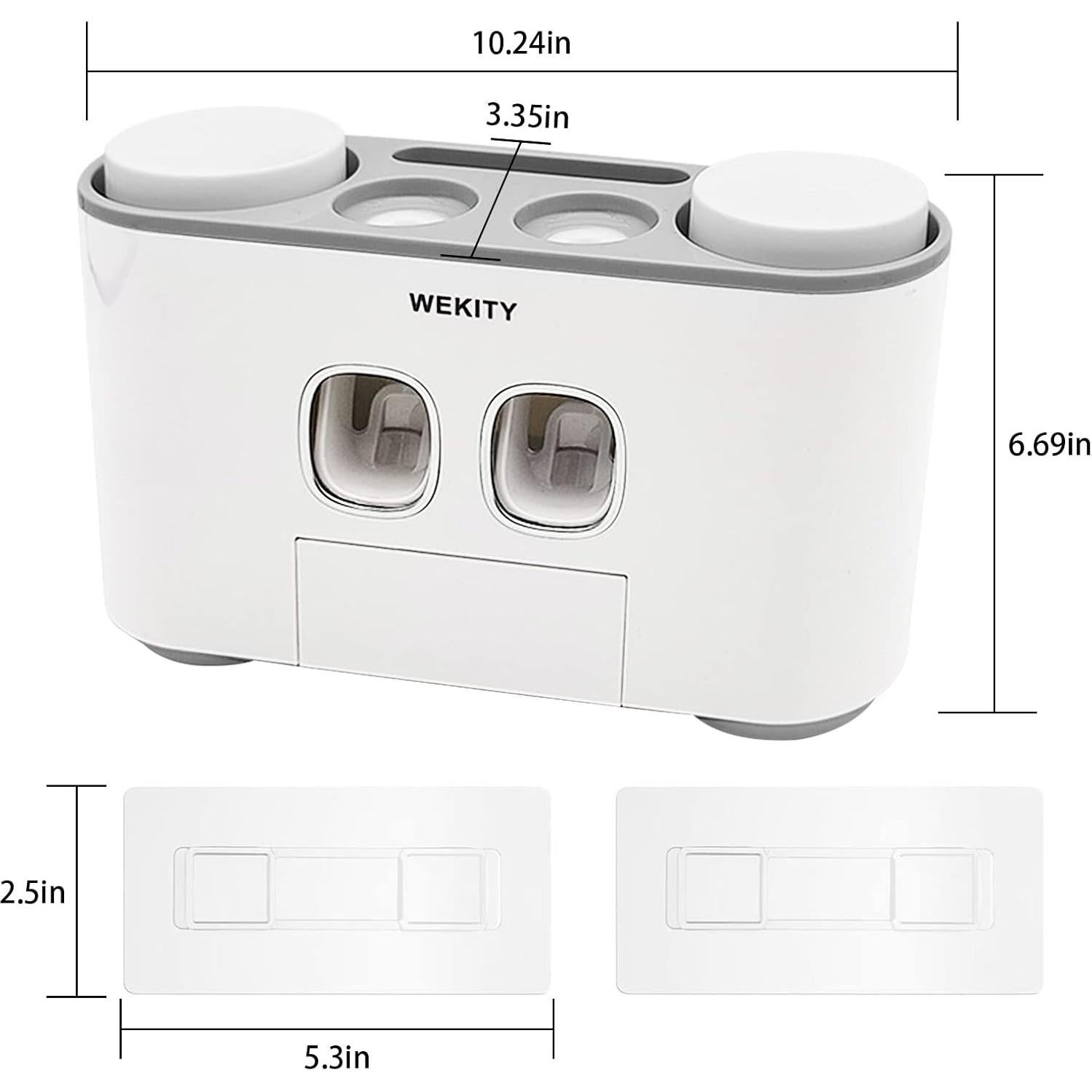 Soporte de Cepillos de Dientes WEKITY Gris con Dispensador