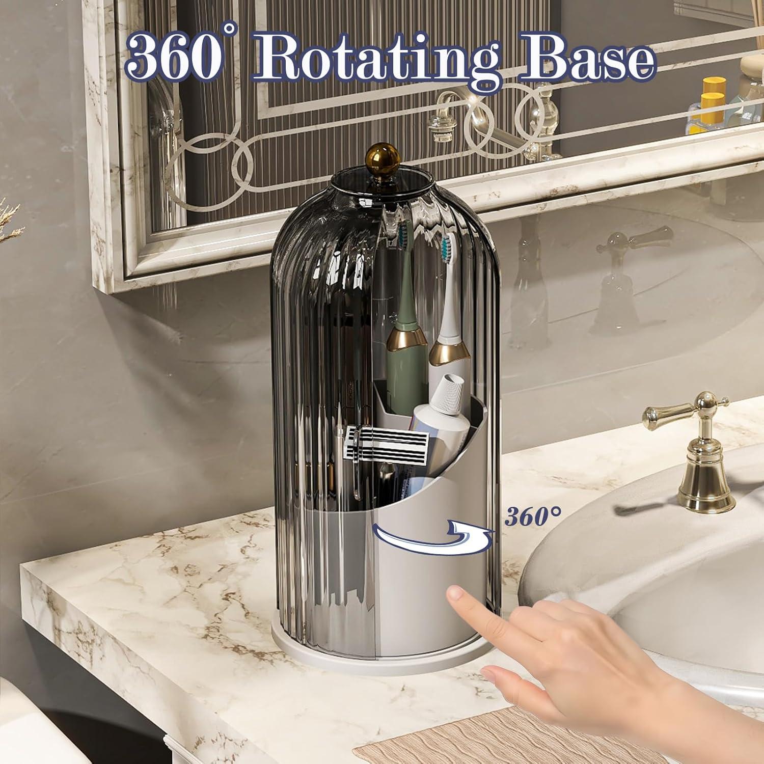 Soporte para Cepillos de Dientes Zufudo Gris Blanco 3 Compartimentos