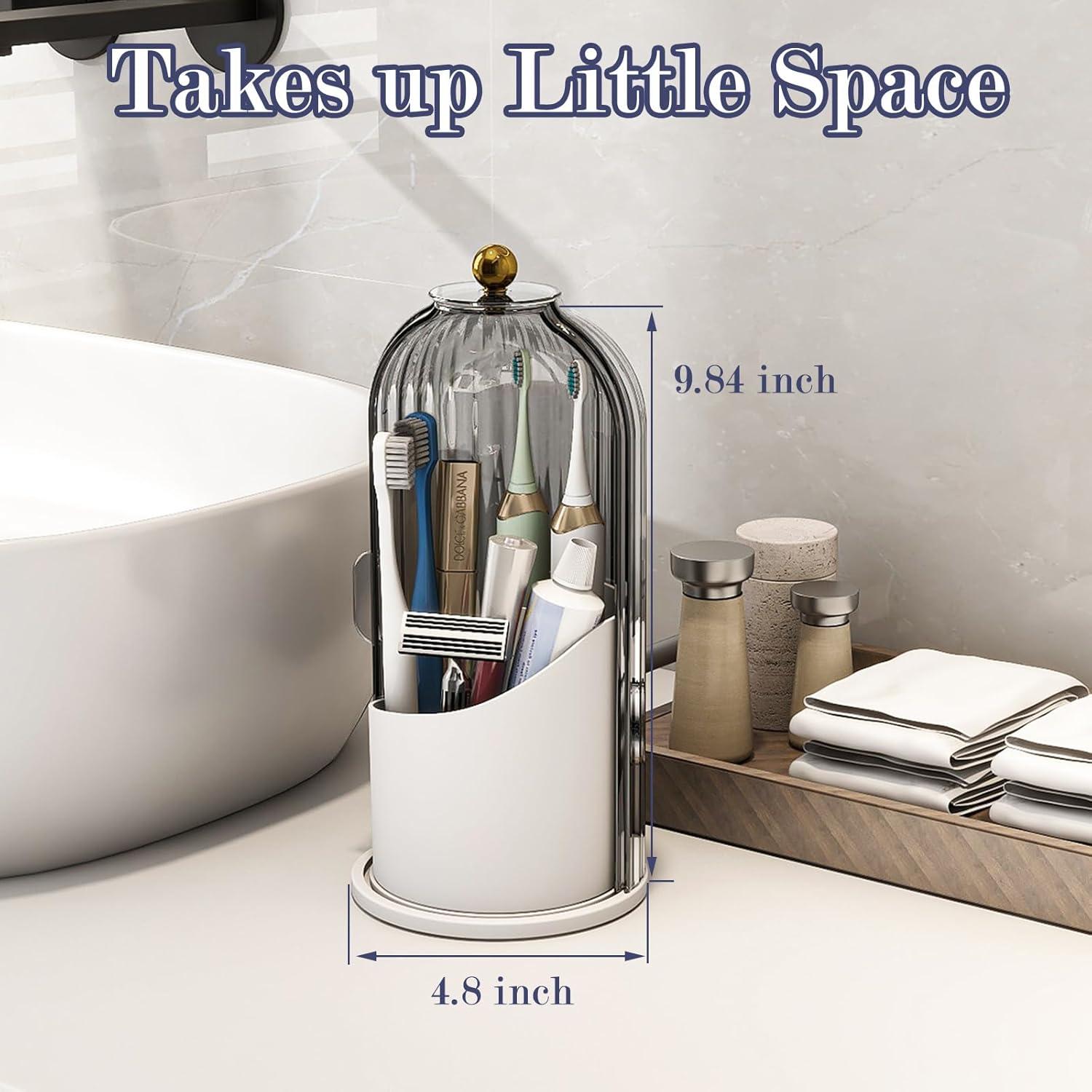 Soporte para Cepillos de Dientes Zufudo Gris Blanco 3 Compartimentos