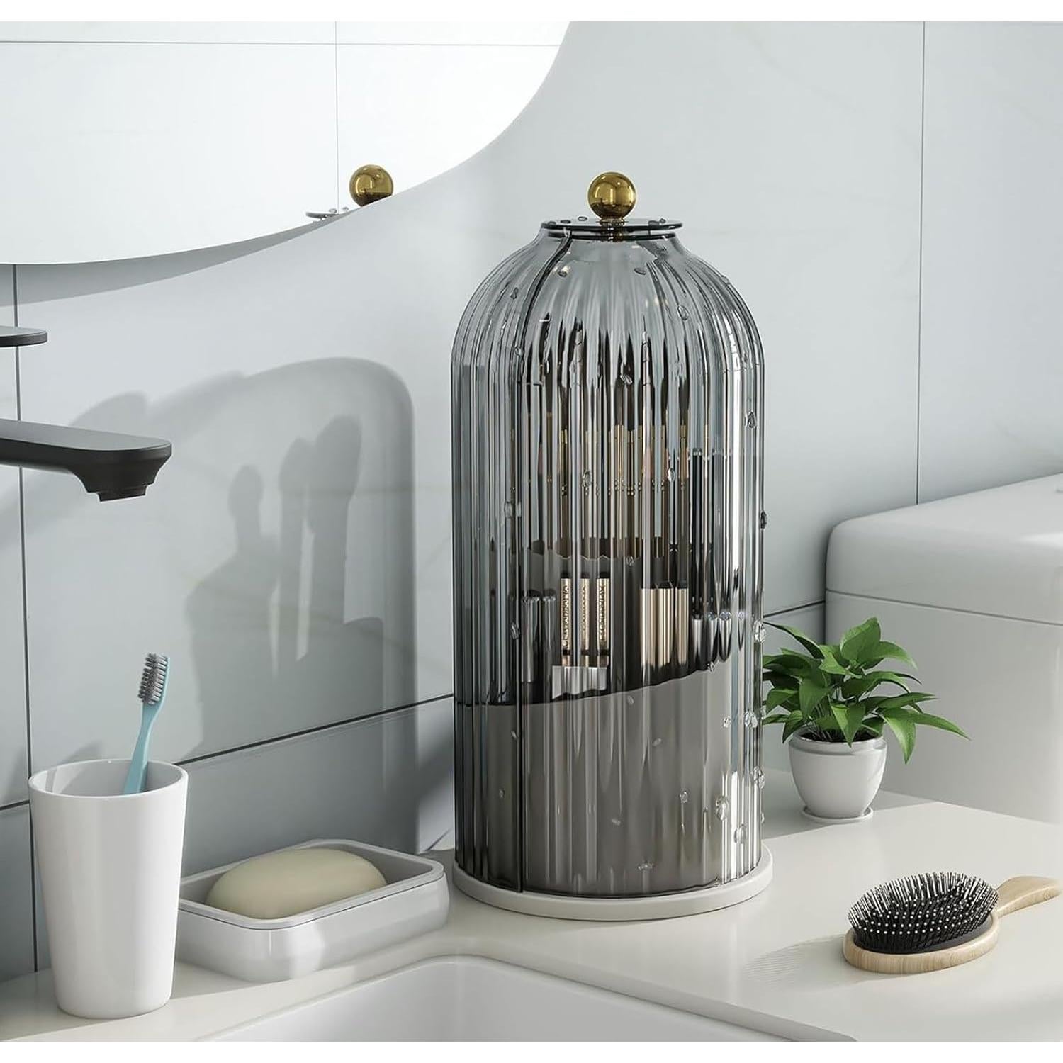 Soporte para Cepillos de Dientes Zufudo Gris Blanco 3 Compartimentos