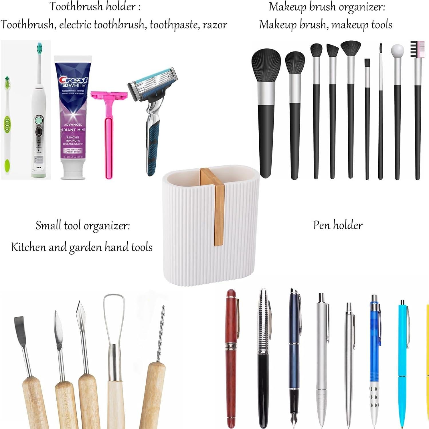 Soporte para Cepillos de Dientes rejomiik Blanco Mate 2 Compartimentos