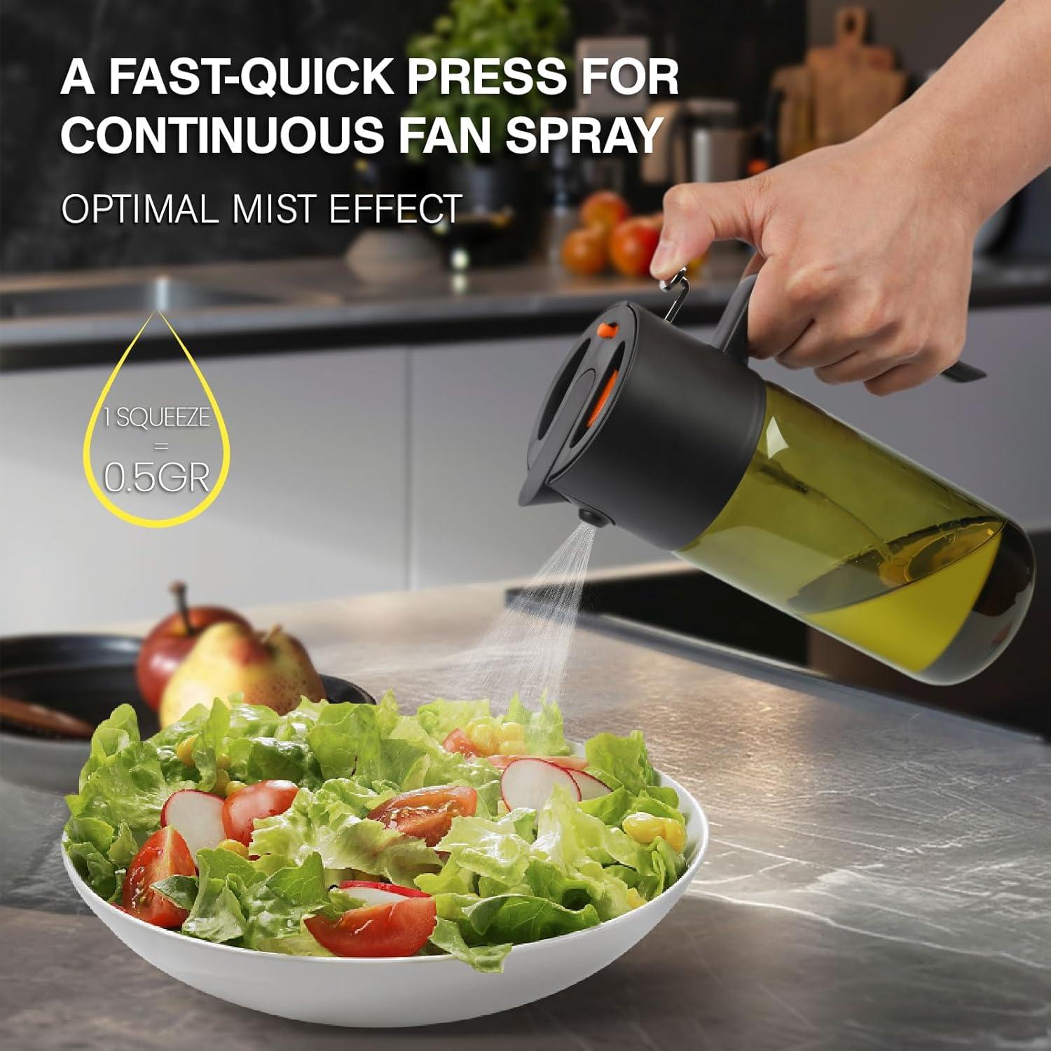 Spray de Aceite 500ml Gelibo Vidrio Negro Reutilizable