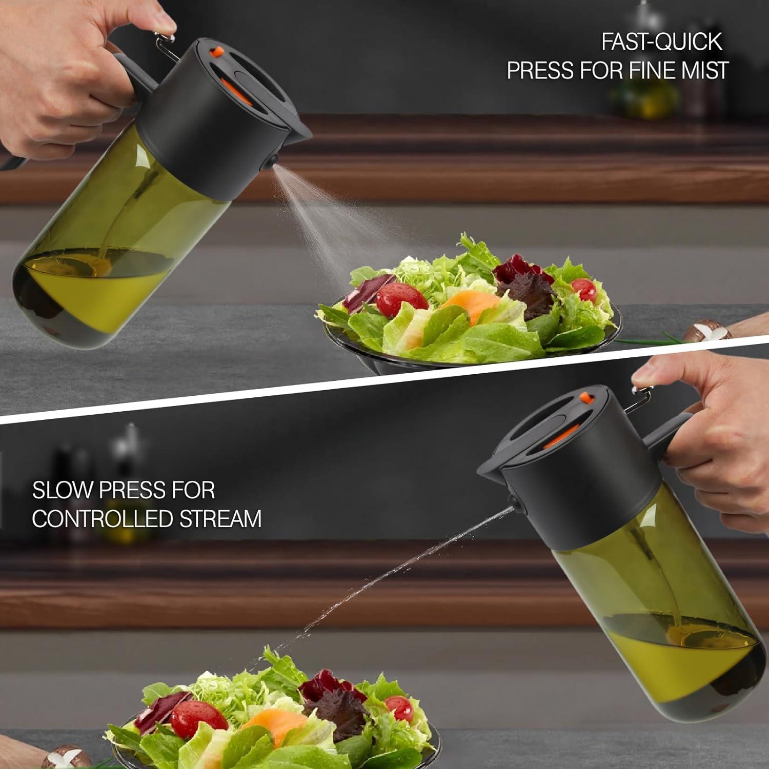 Spray de Aceite 500ml Gelibo Vidrio Negro Reutilizable