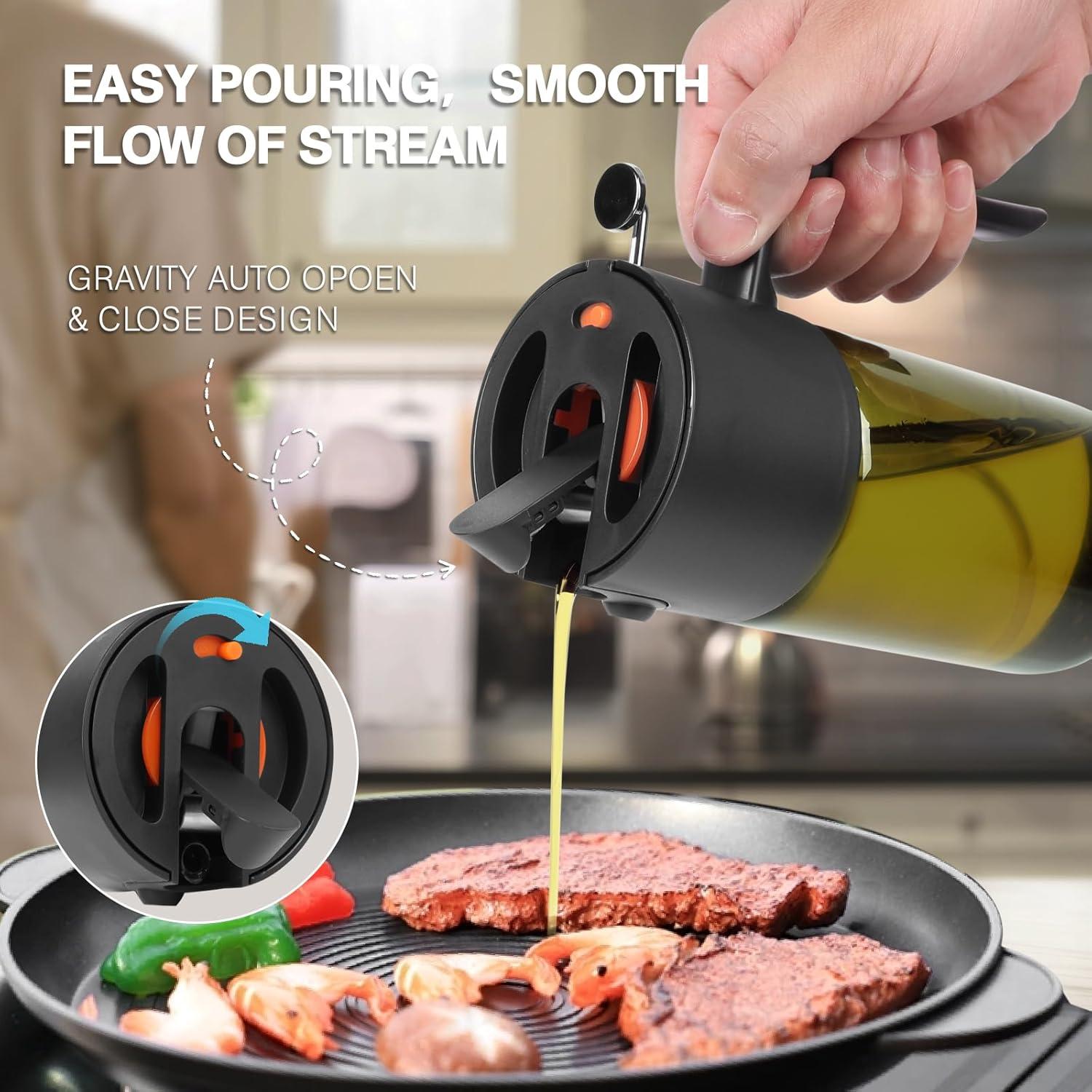 Spray de Aceite 500ml Gelibo Vidrio Negro Reutilizable