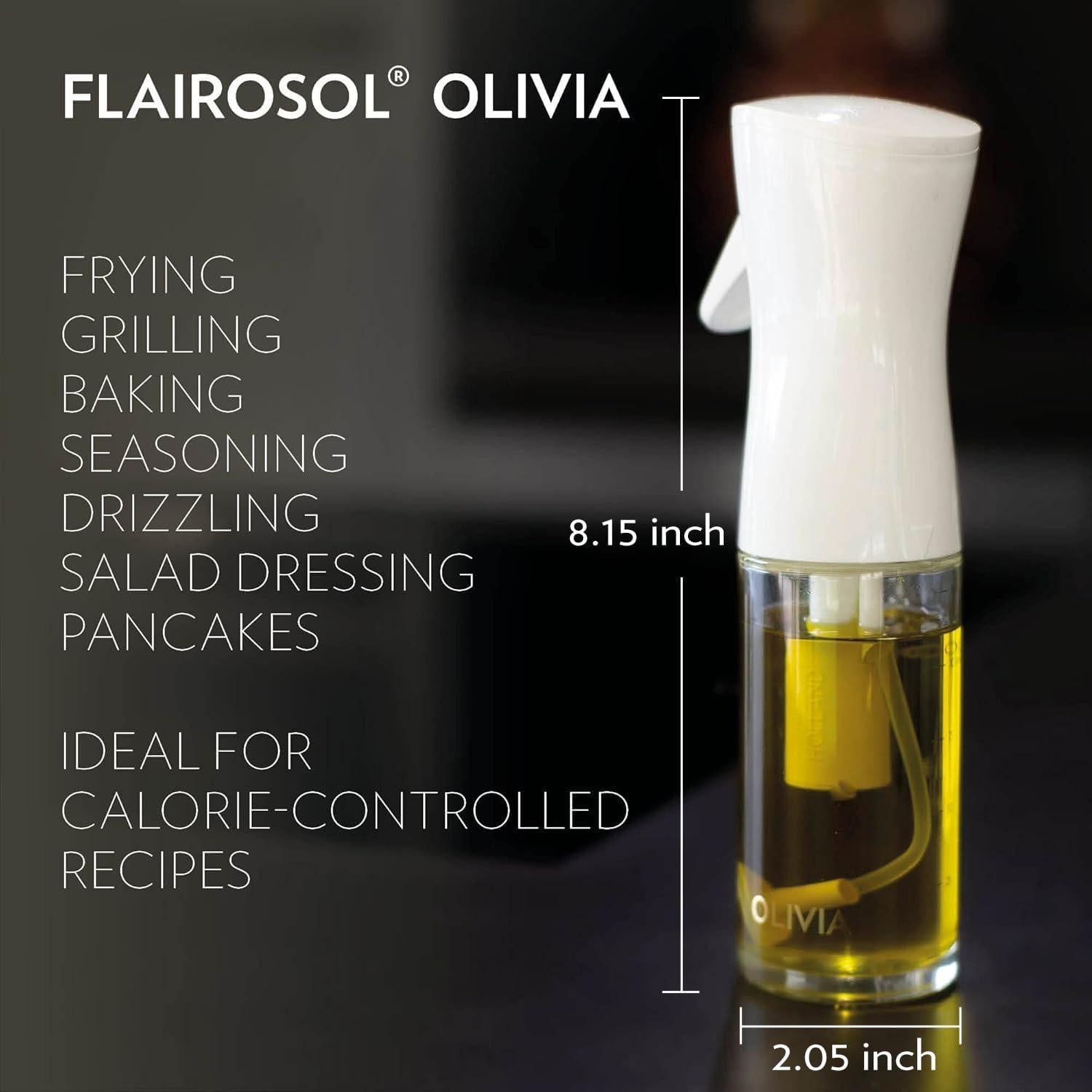 Pulverizador de Aceite FLAIROSOL 130ml Vidrio Hojas Doradas