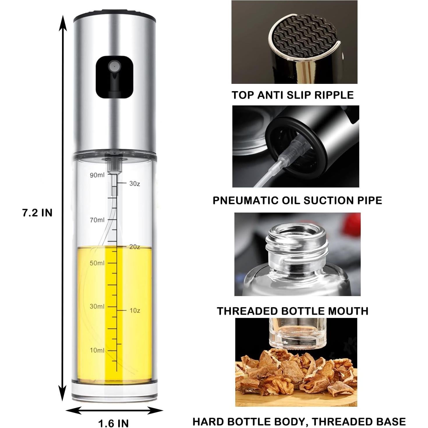 Rociador de Aceite PCBEAR 100ml Acero Inoxidable para Cocina