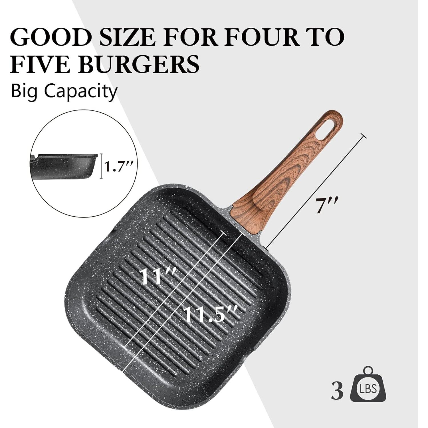 Sartén Grill SENSARTE 27.9 cm Antiadherente para Cocción