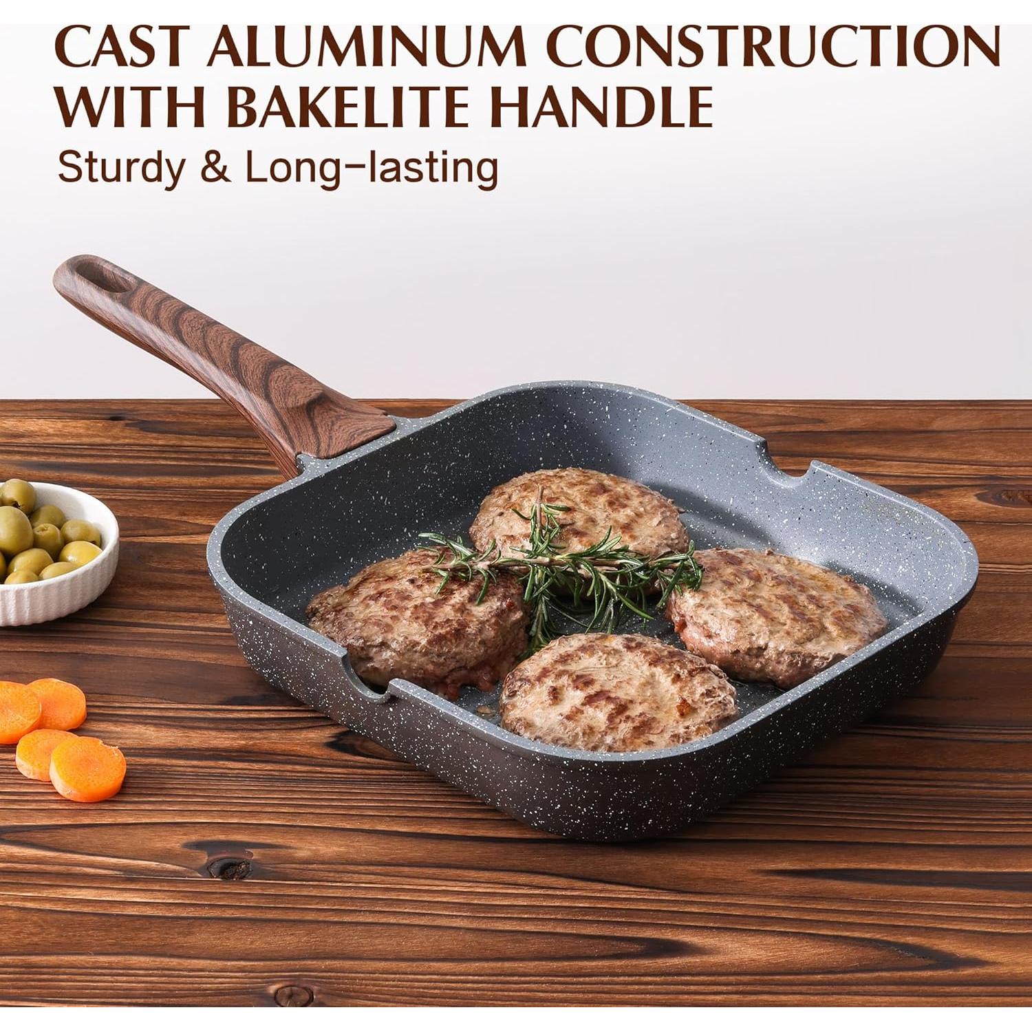 Sartén Grill SENSARTE 27.9 cm Antiadherente para Cocción